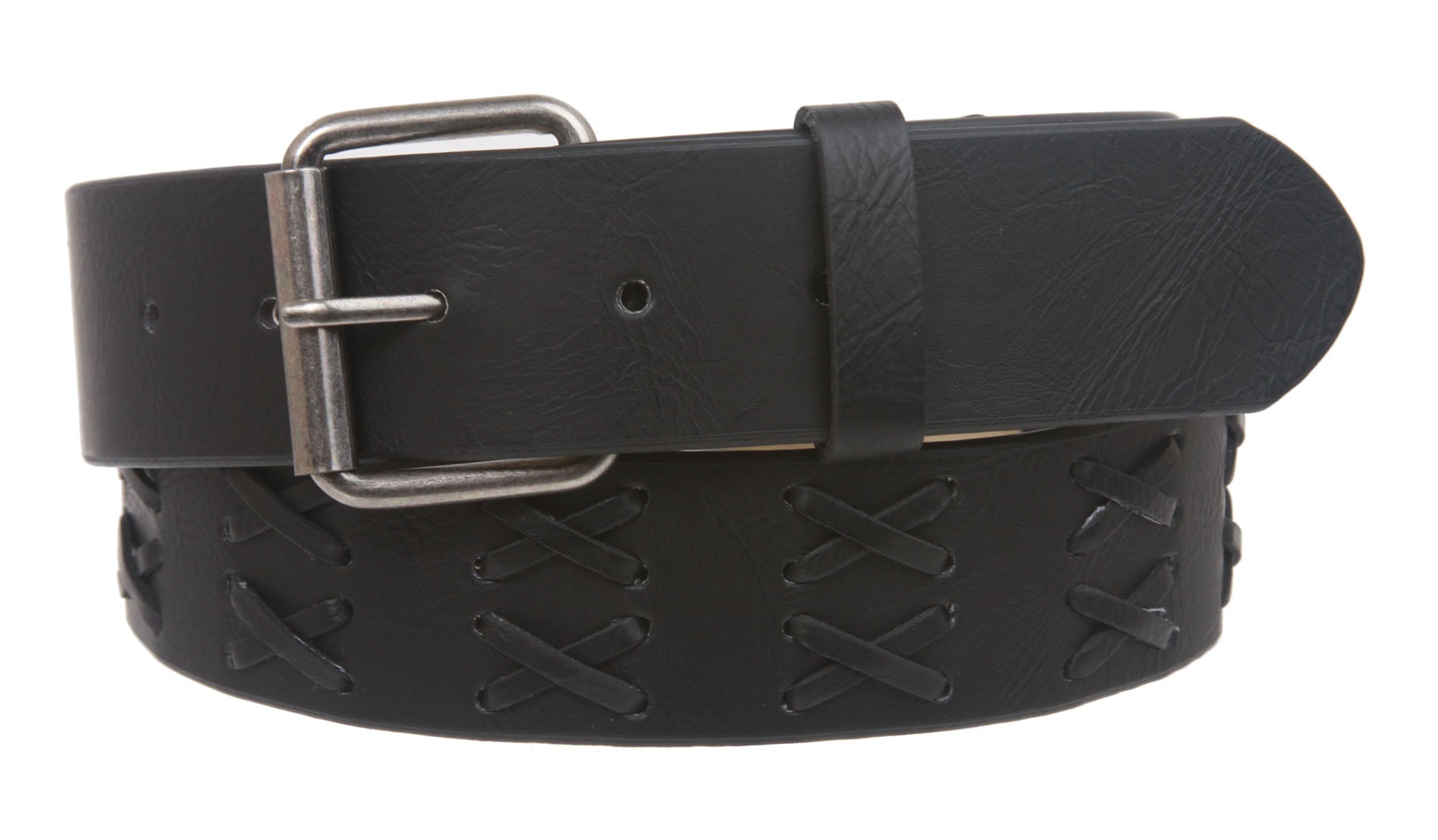 1 1/2" Snap on Cross Strap Leather Belt - OnlineBelts