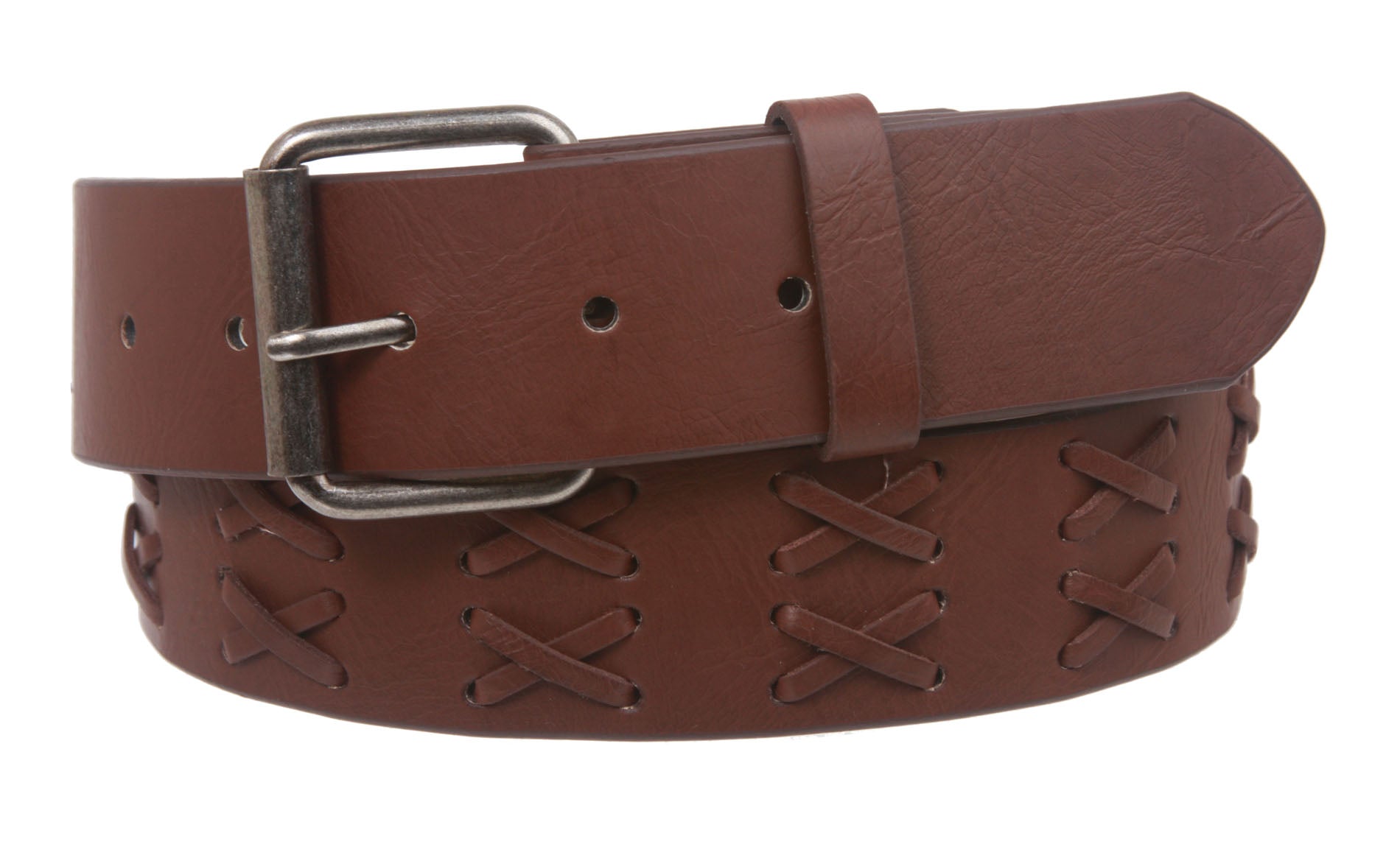 1 1/2" Snap on Cross Strap Leather Belt - OnlineBelts