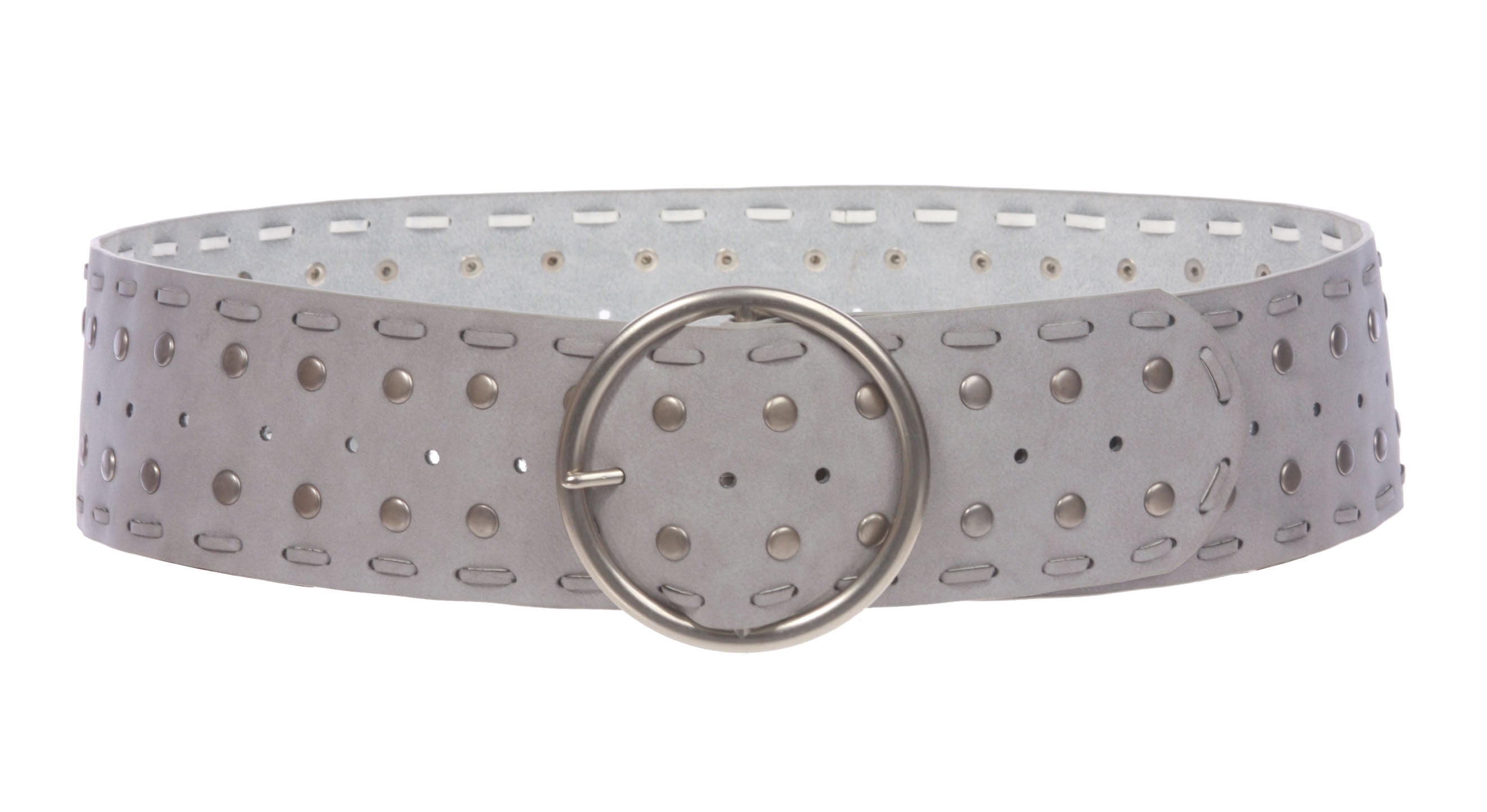 2 5/8" (65mm) Wide Contour Studded Lace Edged belt - OnlineBelts