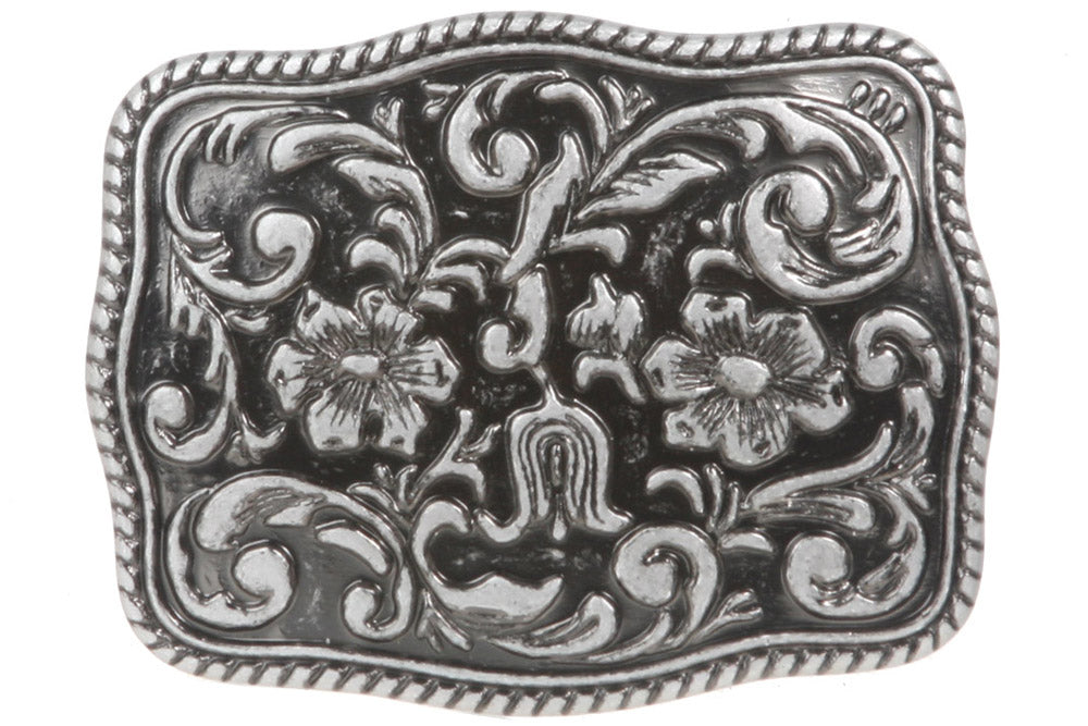 Western Flower Engraved Belt Buckle - OnlineBelts