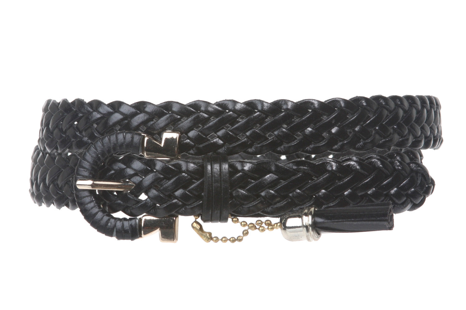 Women's 3/4" Skinny Braided Leather Belt - OnlineBelts