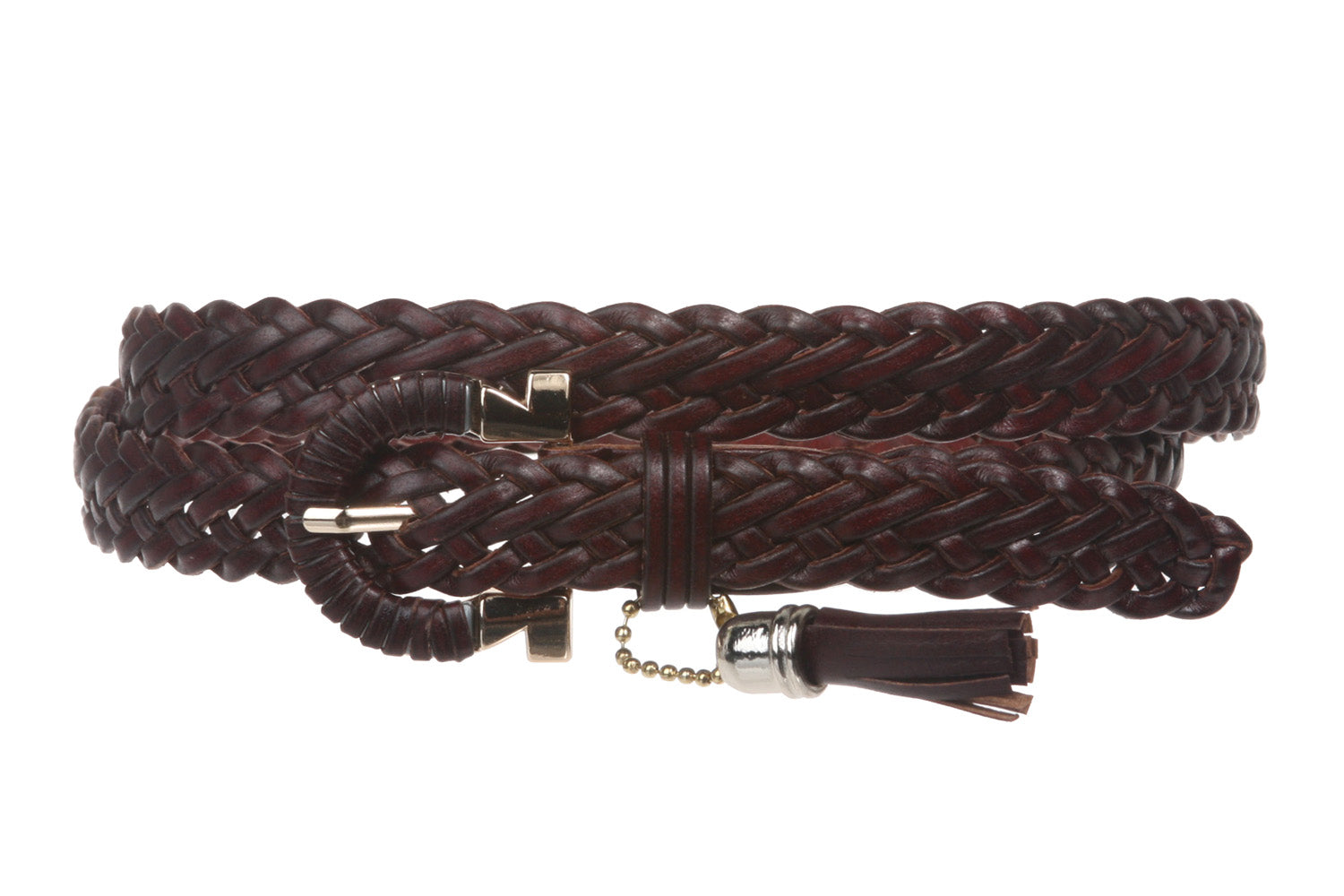 Women's 3/4" Skinny Braided Leather Belt - OnlineBelts