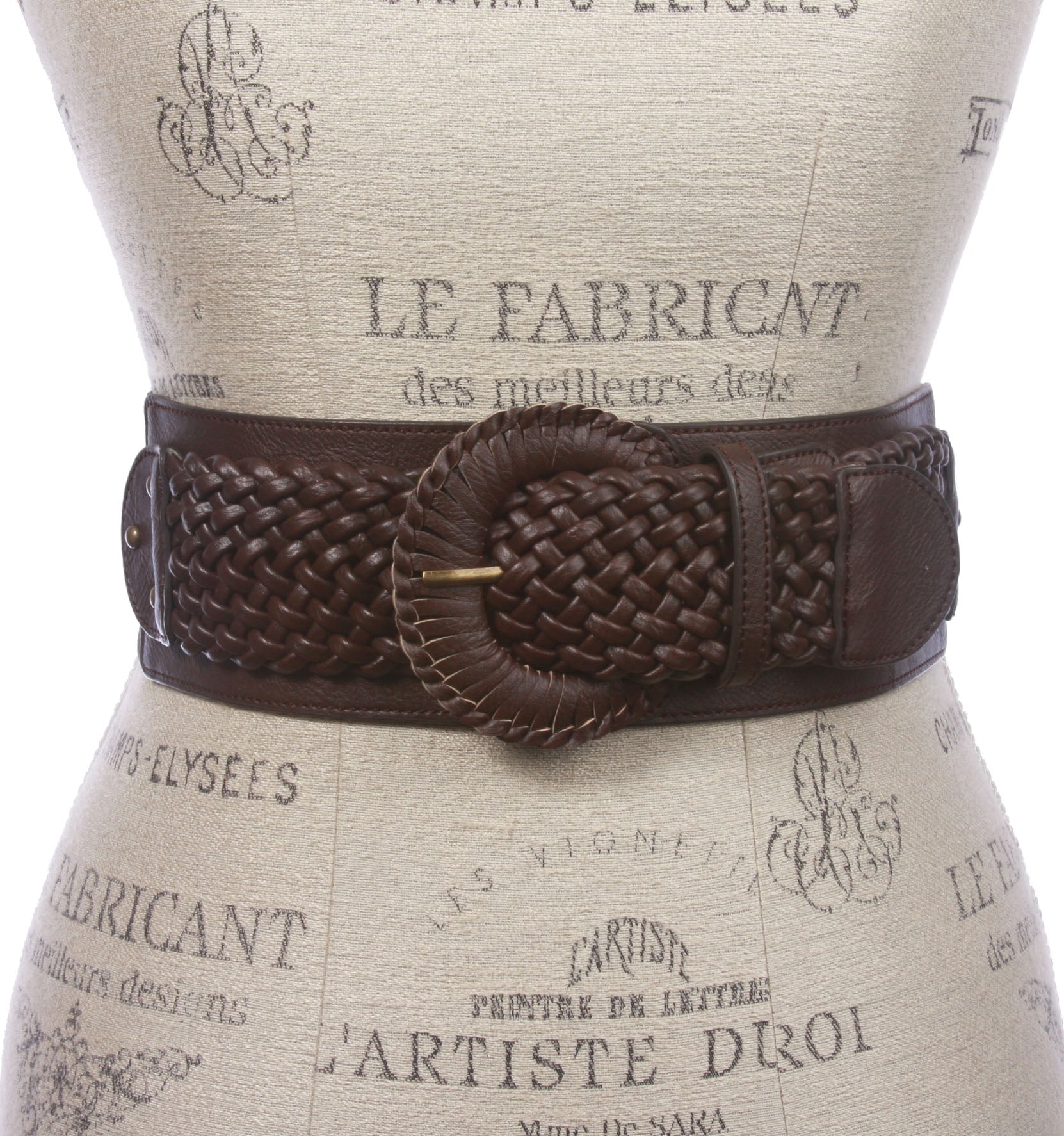 Women's 3" Wide High Waist Braided Fashion Stretch Belt - OnlineBelts