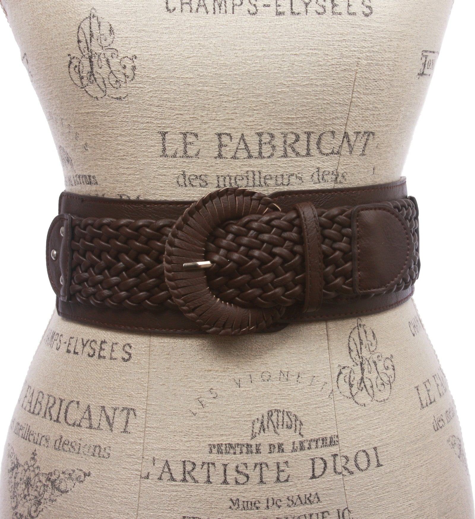 Women's 3" Wide High Waist Braided Fashion Stretch Belt - OnlineBelts