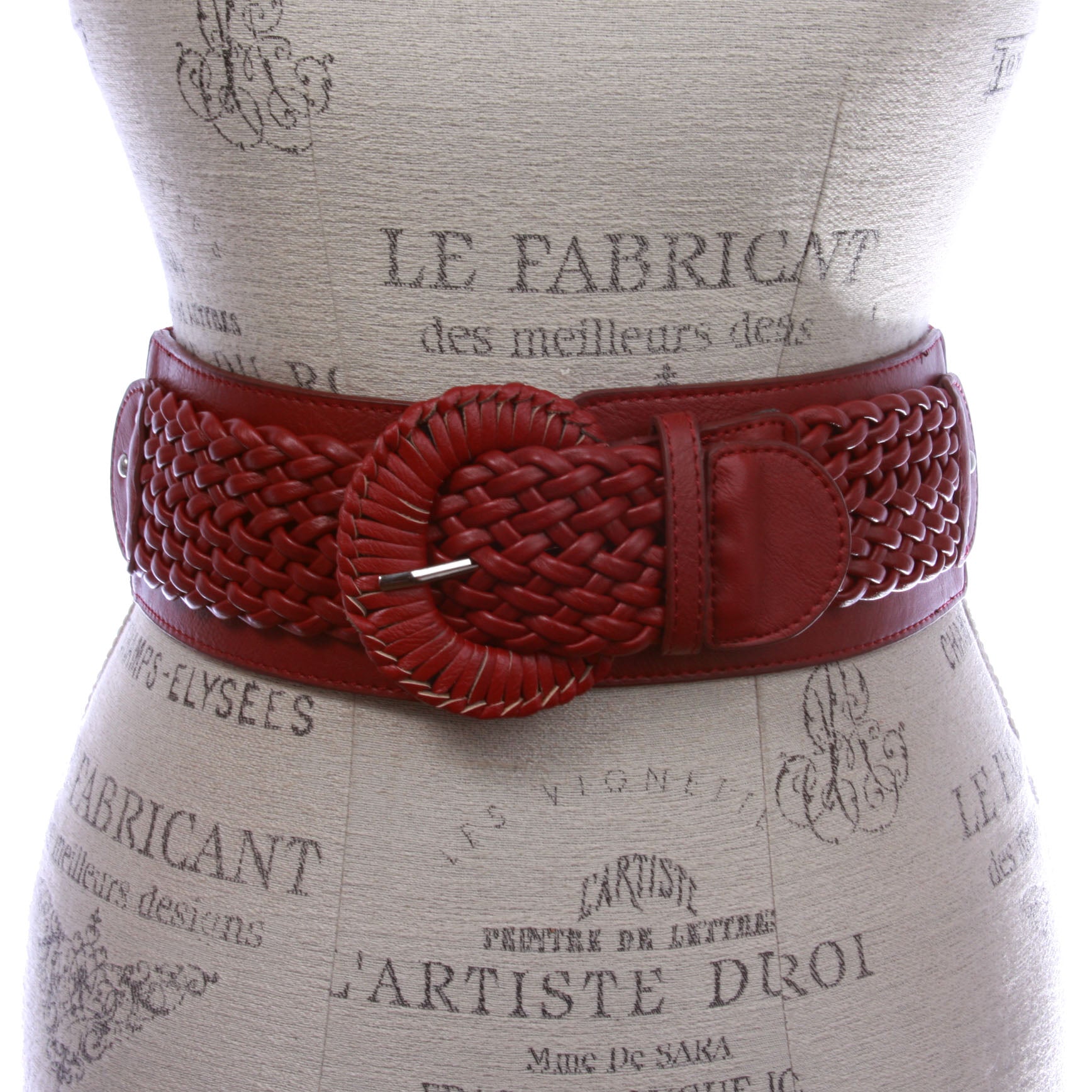 Women's 3" Wide High Waist Braided Fashion Stretch Belt - OnlineBelts