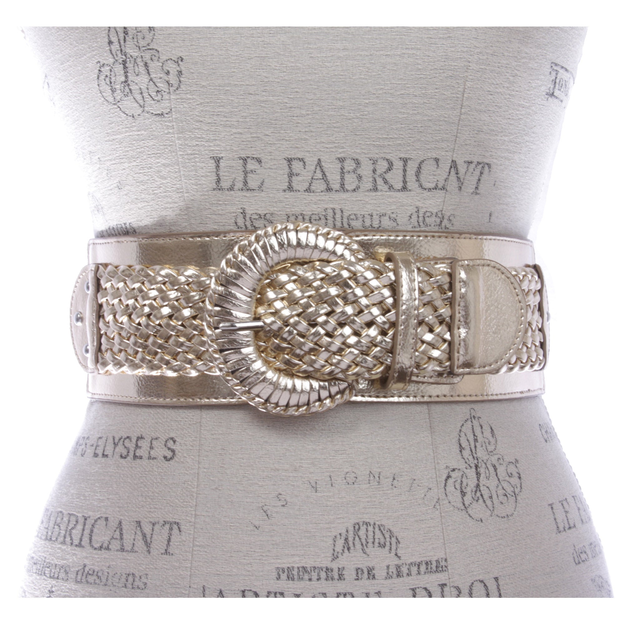 Women's 3" Wide High Waist Braided Fashion Stretch Belt - OnlineBelts