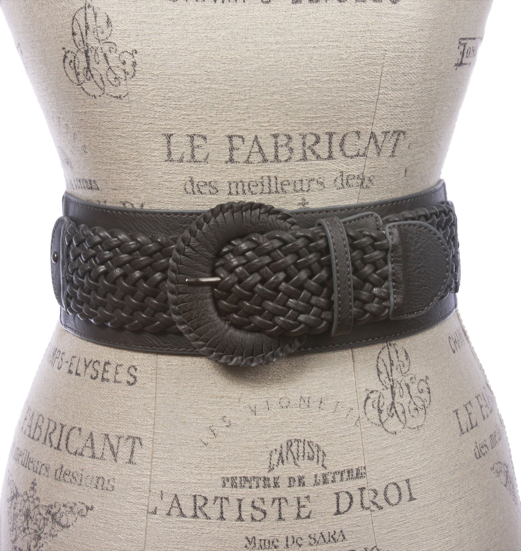 Women's 3" Wide High Waist Braided Fashion Stretch Belt - OnlineBelts