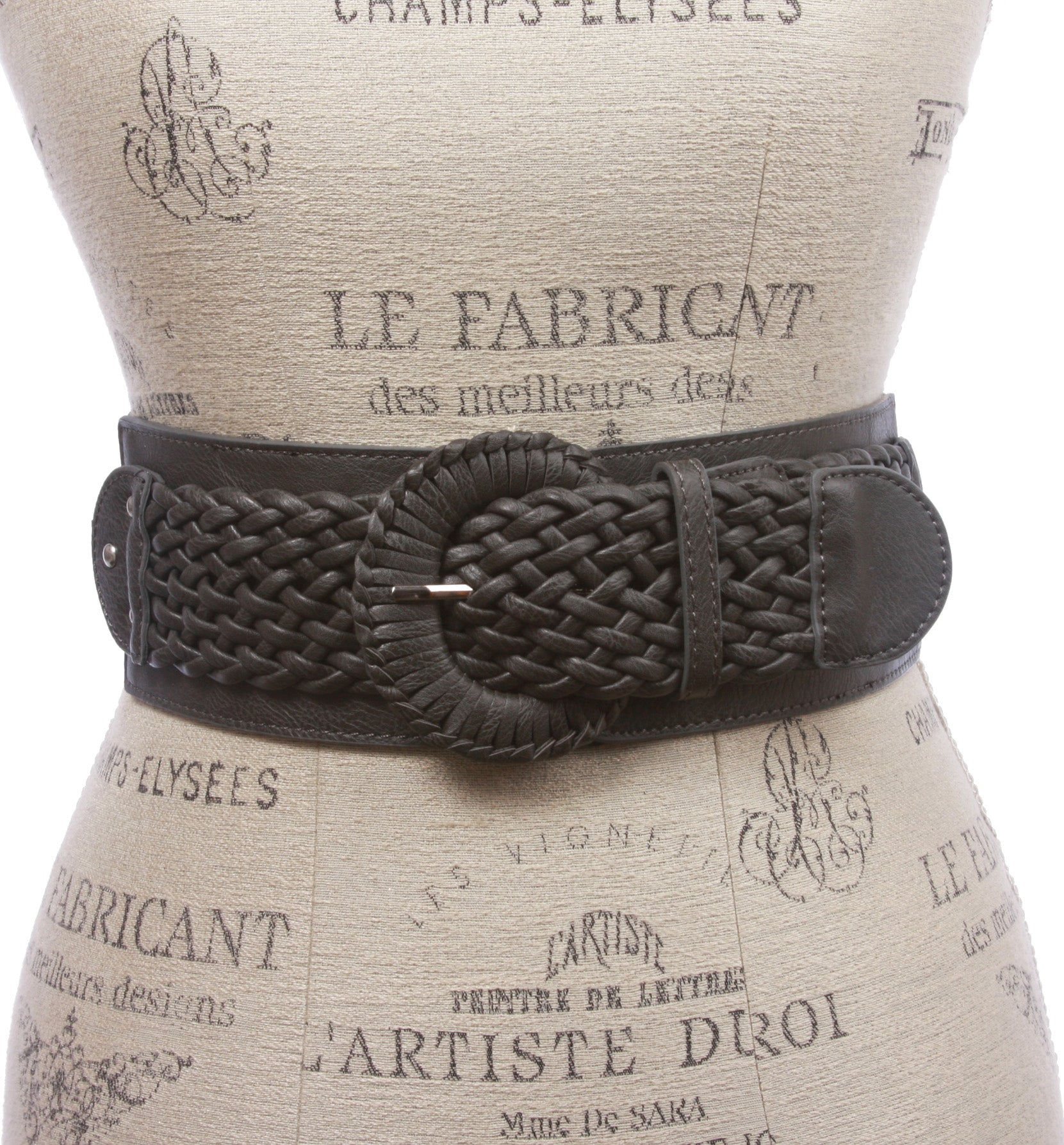 Women's 3" Wide High Waist Braided Fashion Stretch Belt - OnlineBelts