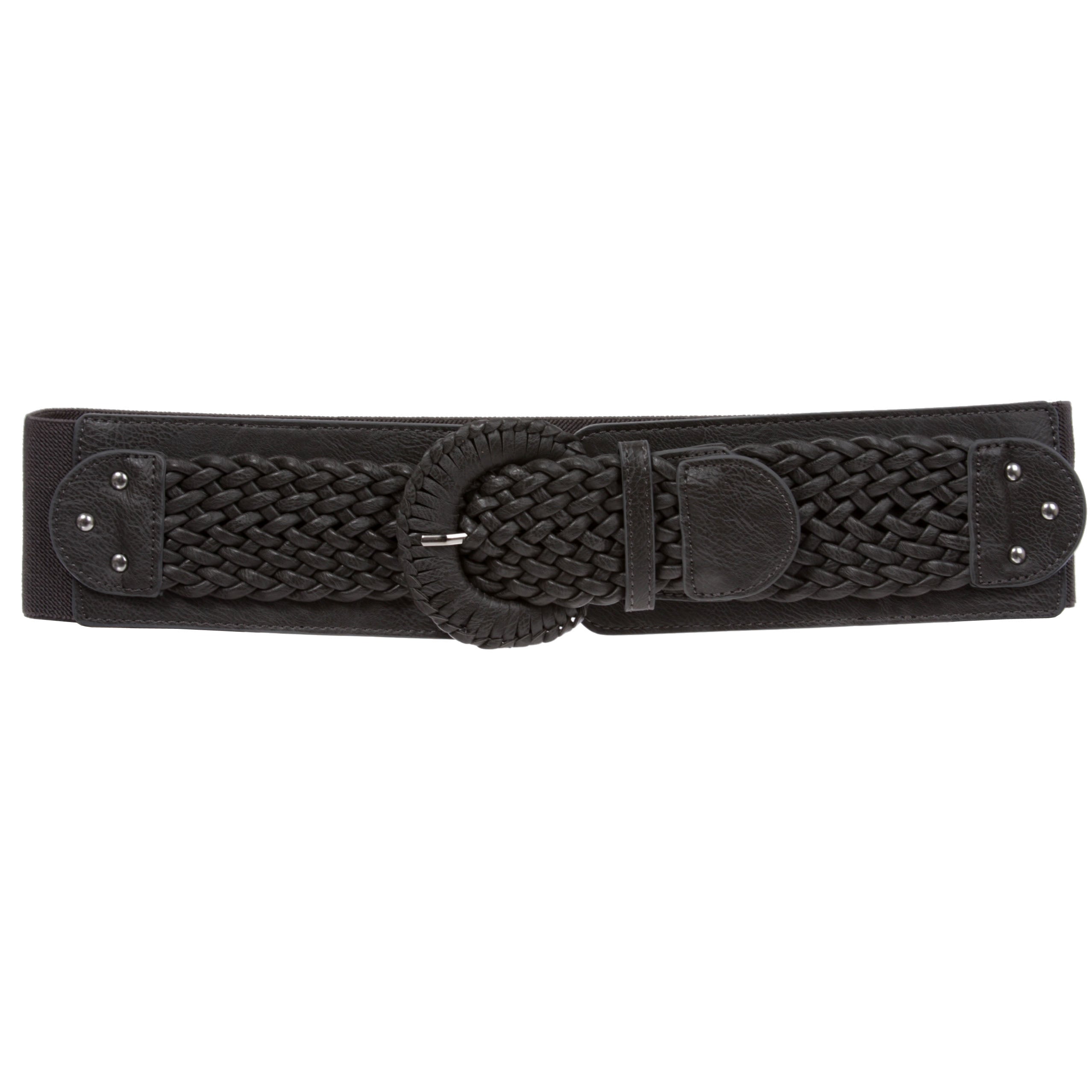 Women's 3" Wide High Waist Braided Fashion Stretch Belt - OnlineBelts