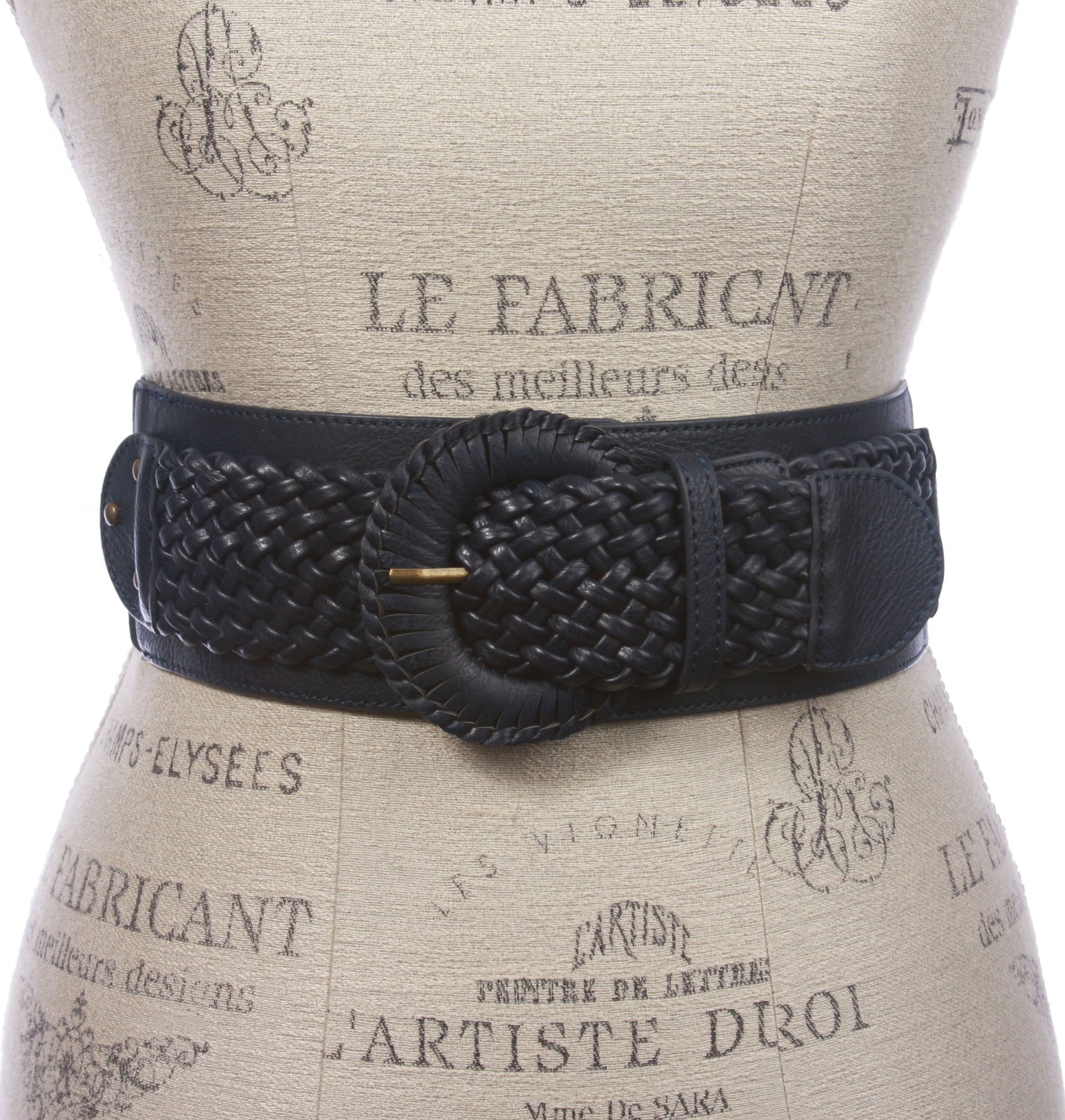 Women's 3" Wide High Waist Braided Fashion Stretch Belt - OnlineBelts