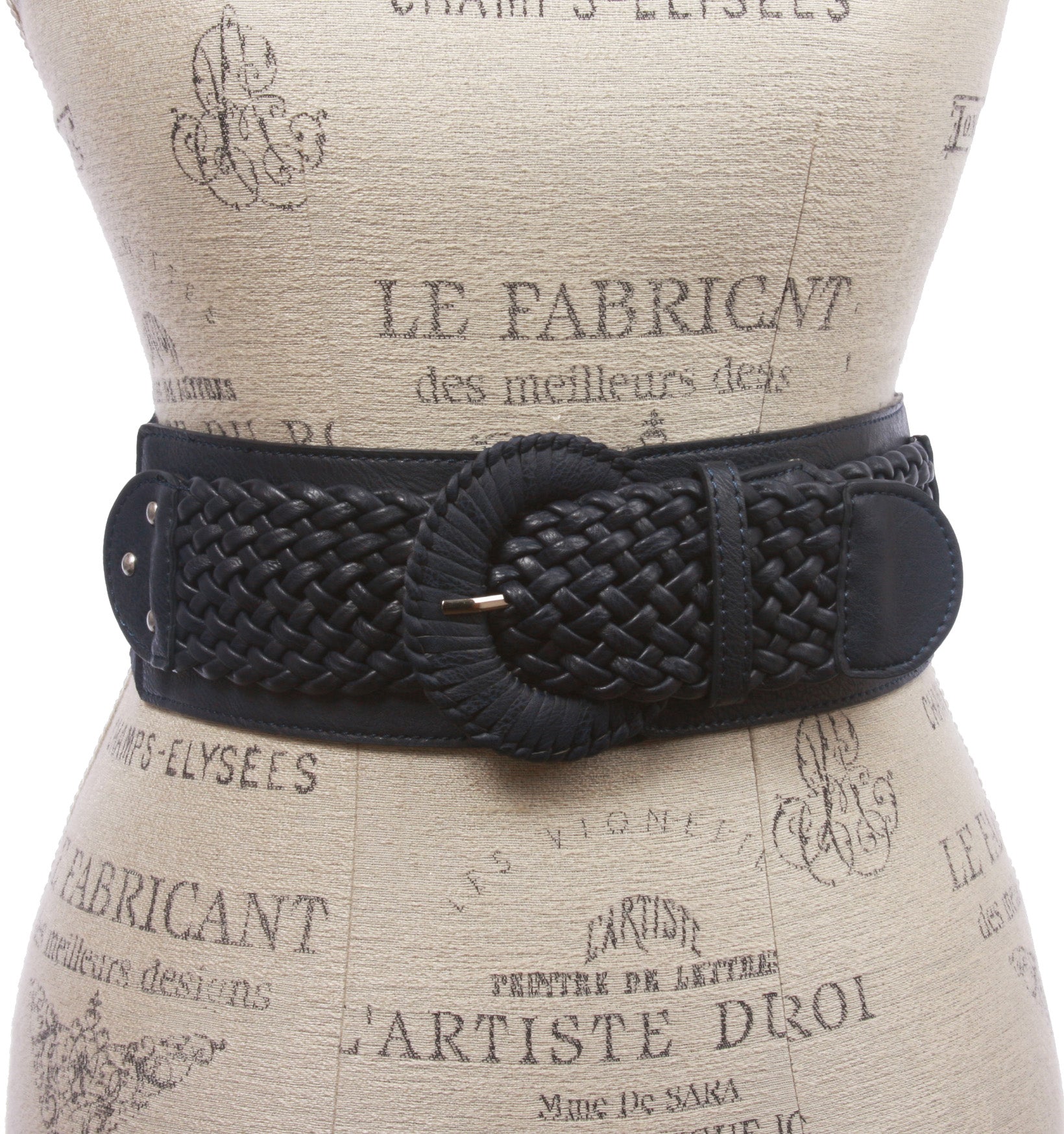 Women's 3" Wide High Waist Braided Fashion Stretch Belt - OnlineBelts