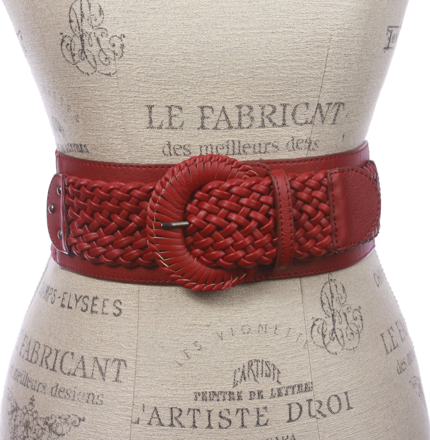 Women's 3" Wide High Waist Braided Fashion Stretch Belt - OnlineBelts