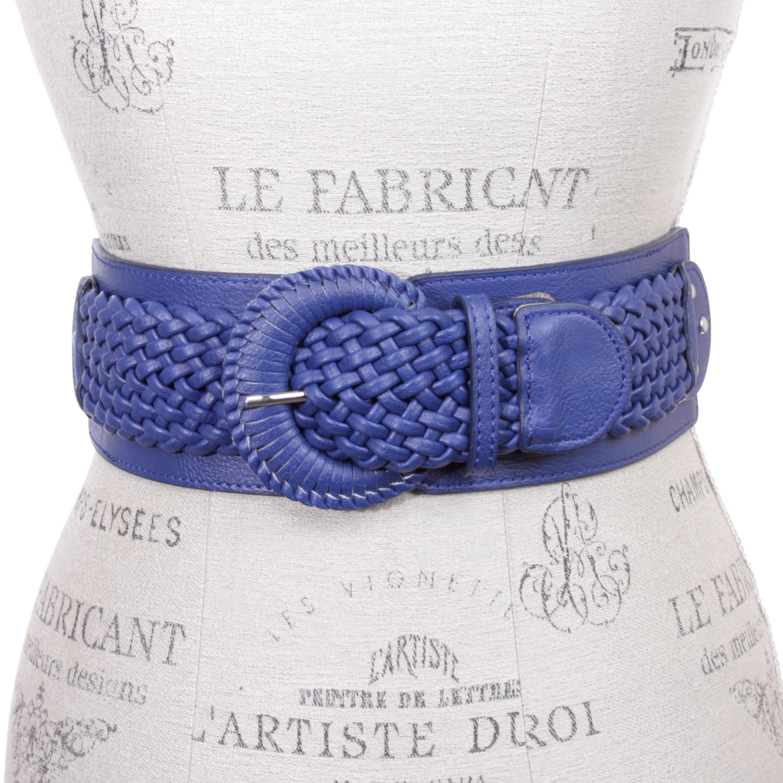 Women's 3" Wide High Waist Braided Fashion Stretch Belt - OnlineBelts