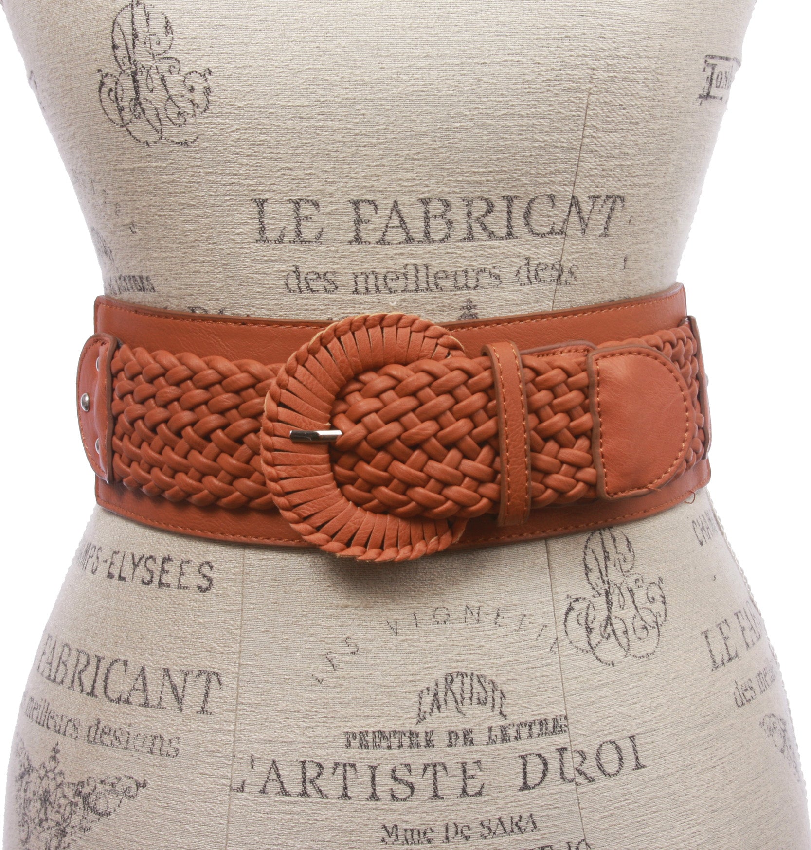 Women's 3" Wide High Waist Braided Fashion Stretch Belt - OnlineBelts