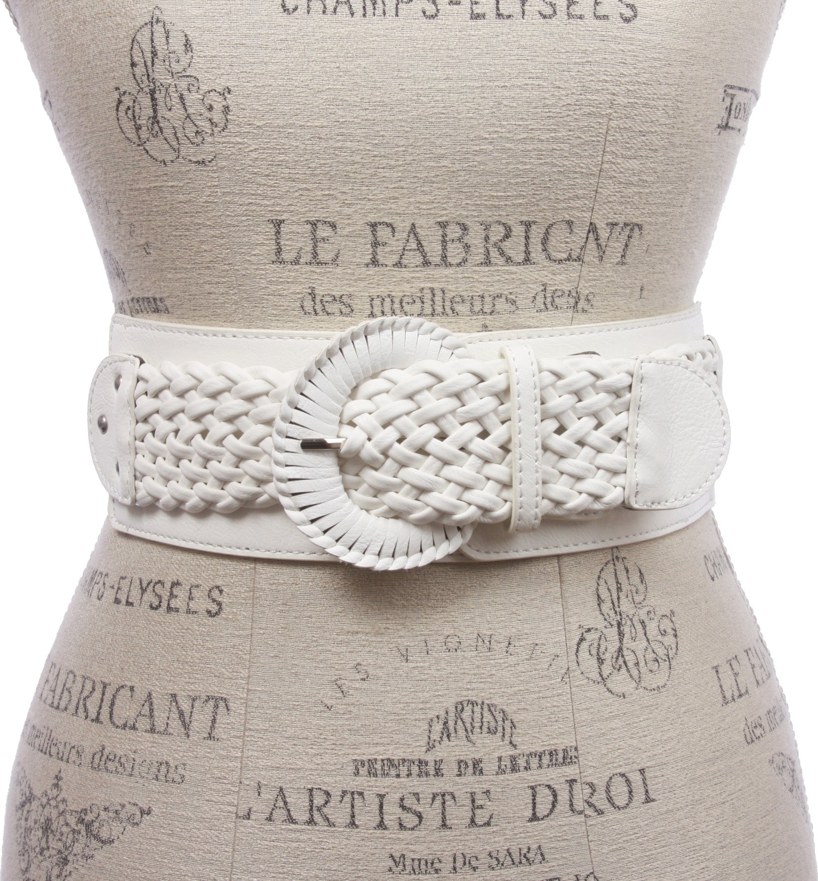 Women's 3" Wide High Waist Braided Fashion Stretch Belt - OnlineBelts