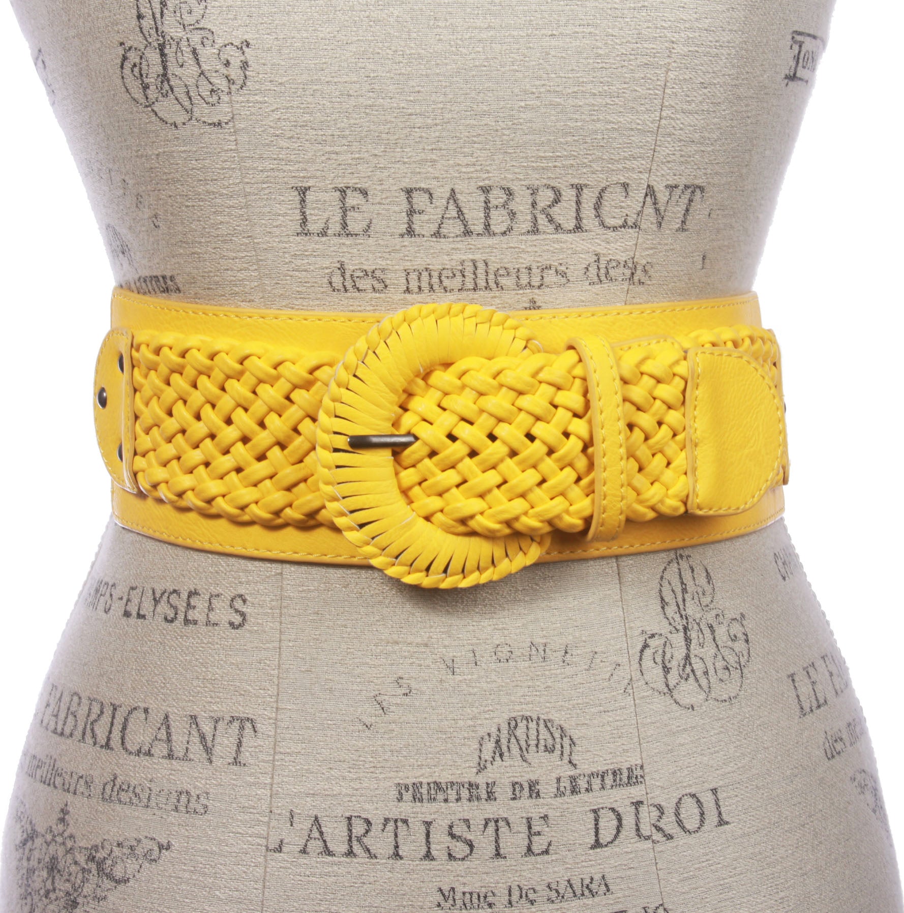 Women's 3" Wide High Waist Braided Fashion Stretch Belt - OnlineBelts