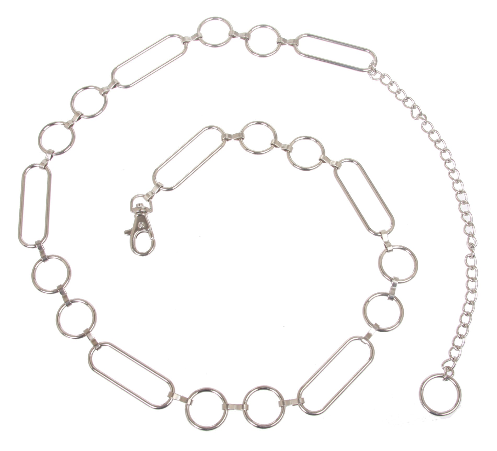 Ladies Metal Oval Circle Chain Belt - OnlineBelts