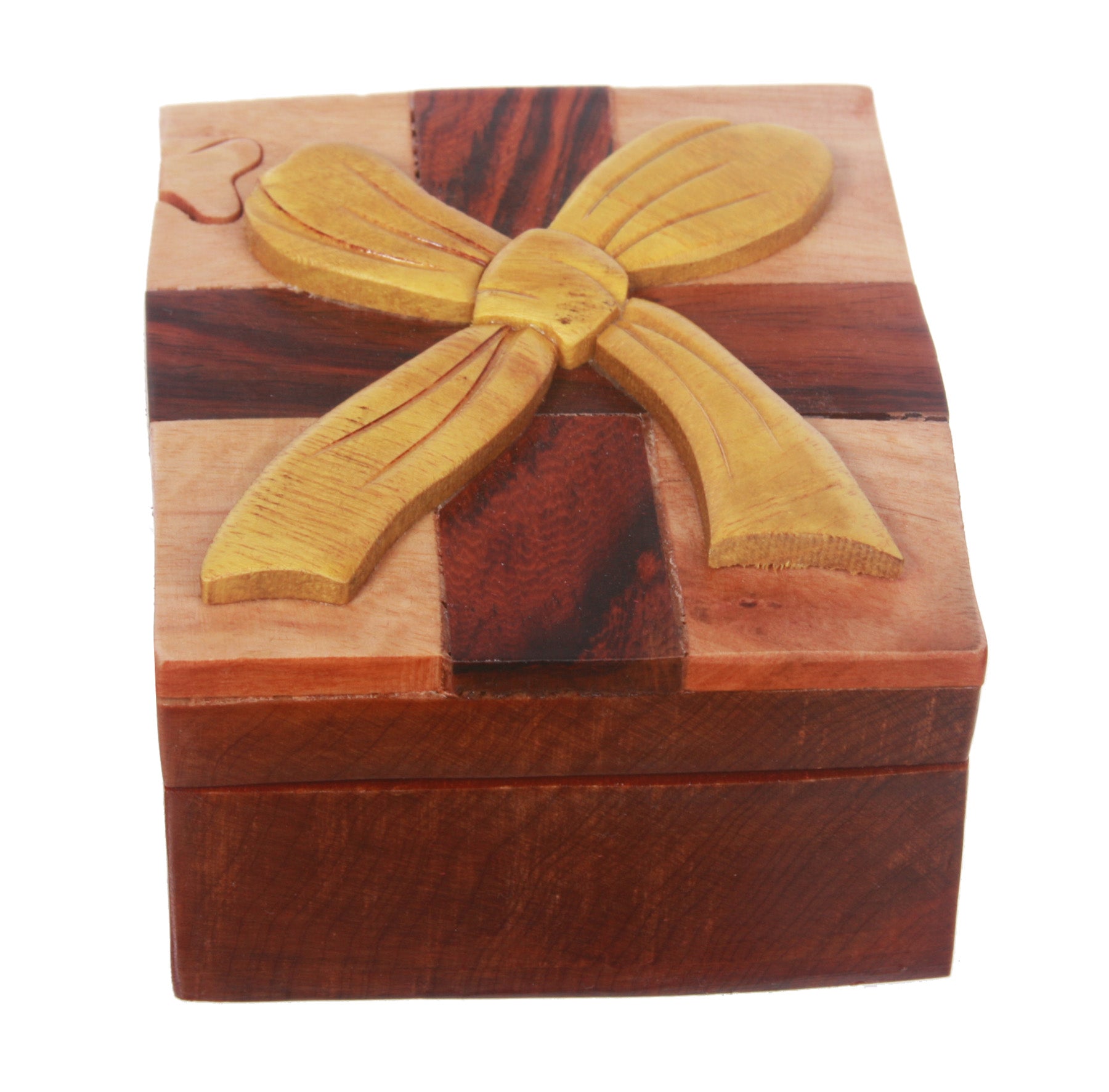 Handcrafted Wooden Gift Box Shape Secret Jewelry Puzzle Box - OnlineBelts