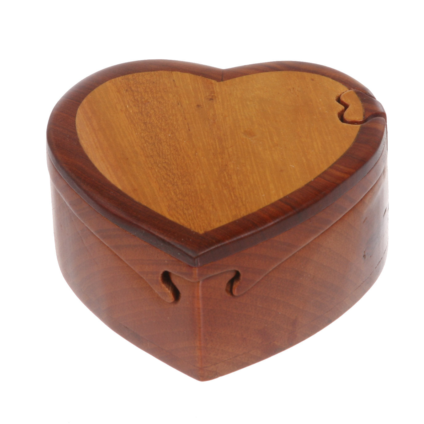 Handcrafted Wooden Heart Shape Secret Jewelry Puzzle Box - OnlineBelts