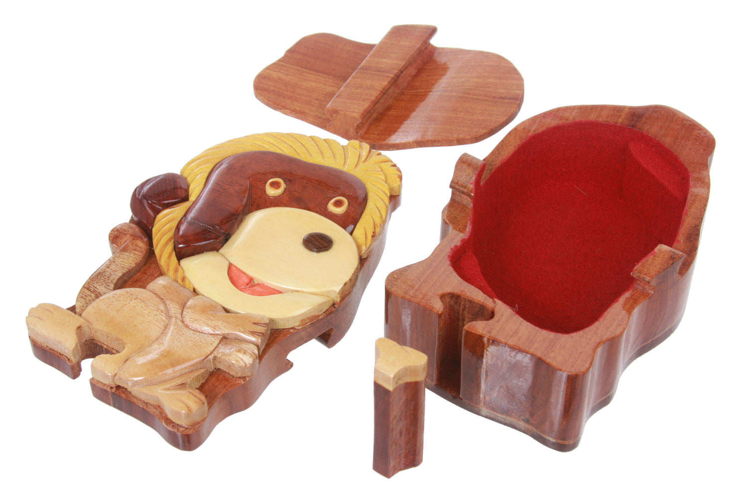 Handcrafted Wooden Monkey Shape Secret Jewelry Puzzle Box - Monkey - OnlineBelts