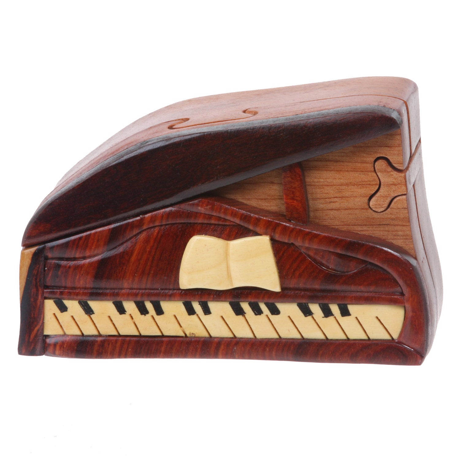 Handcrafted Wooden Musical Instrument Secret Jewelry Puzzle Box - Piano - OnlineBelts