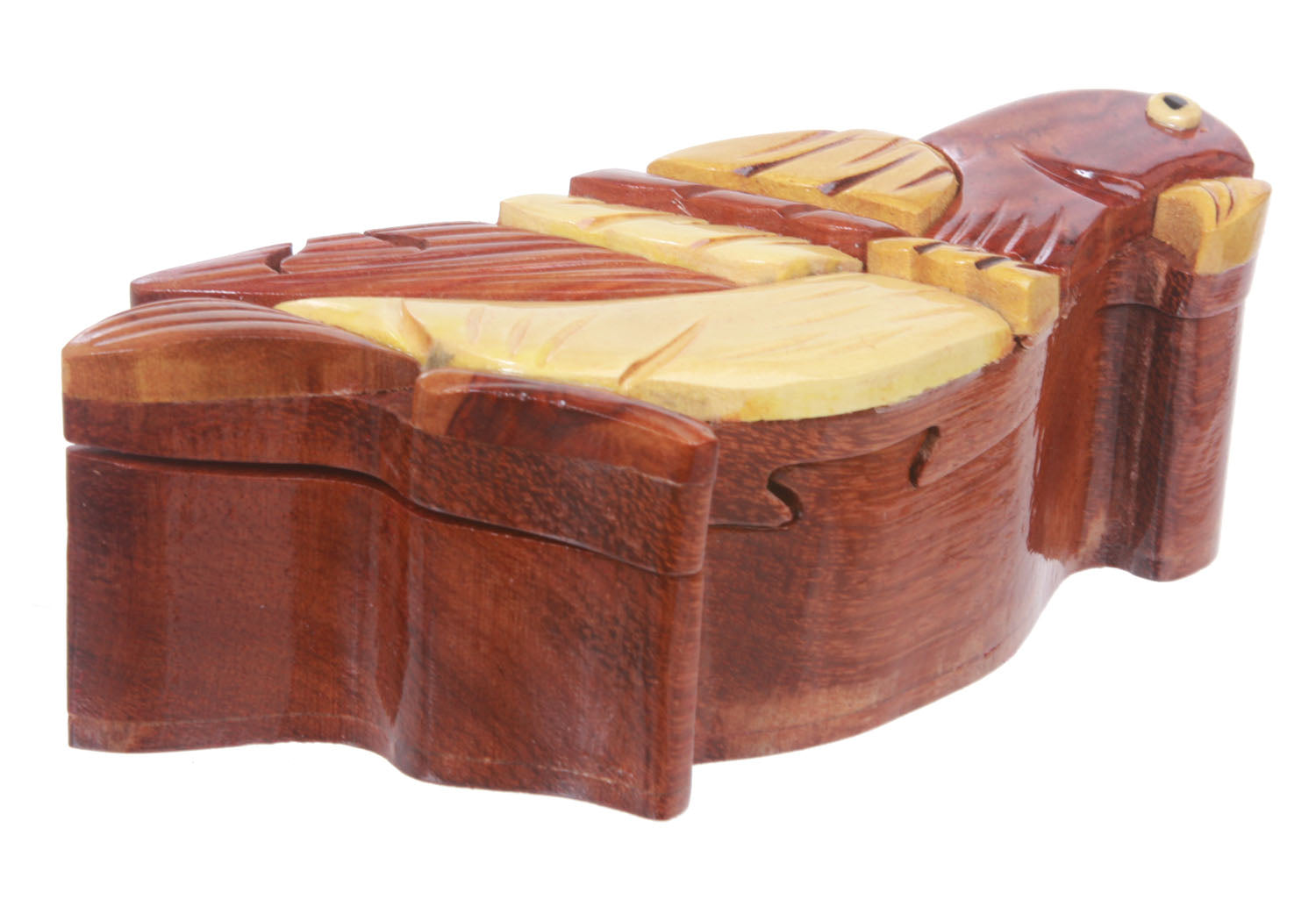 Handcrafted Wooden Bird Shape Secret Jewelry Puzzle Box - Bird - OnlineBelts