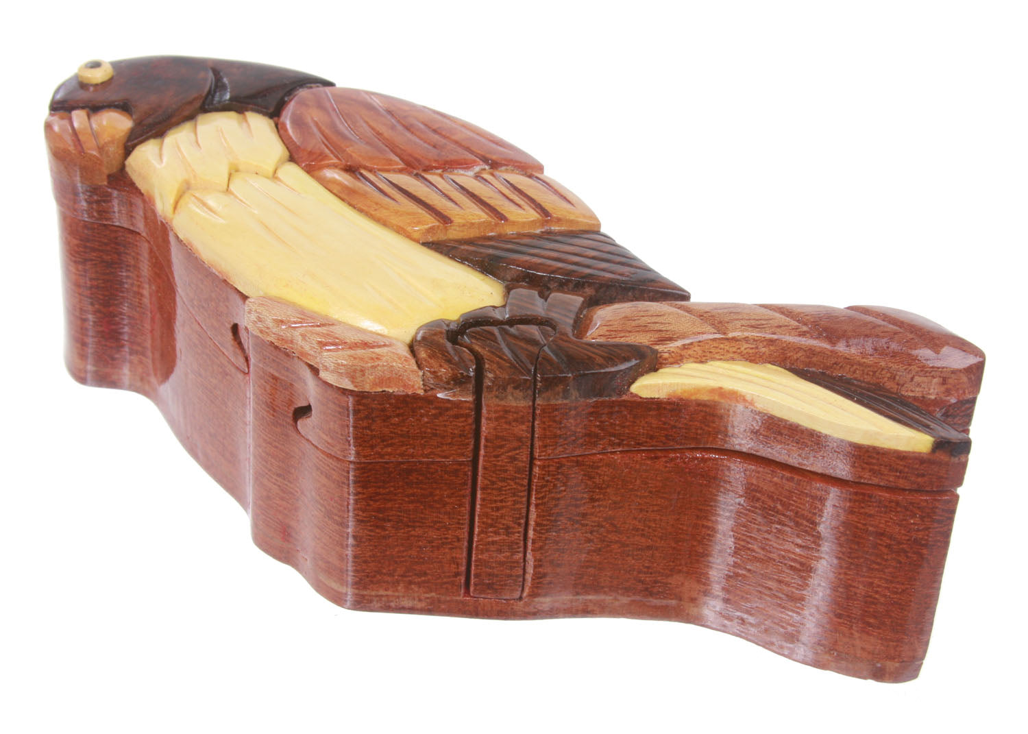 Handcrafted Wooden Bird Shape Secret Jewelry Puzzle Box - Bird - OnlineBelts