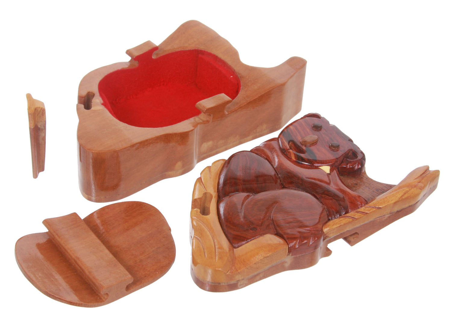 Handcrafted Wooden Koala Shape Secret Jewelry Puzzle Box - Koala - OnlineBelts