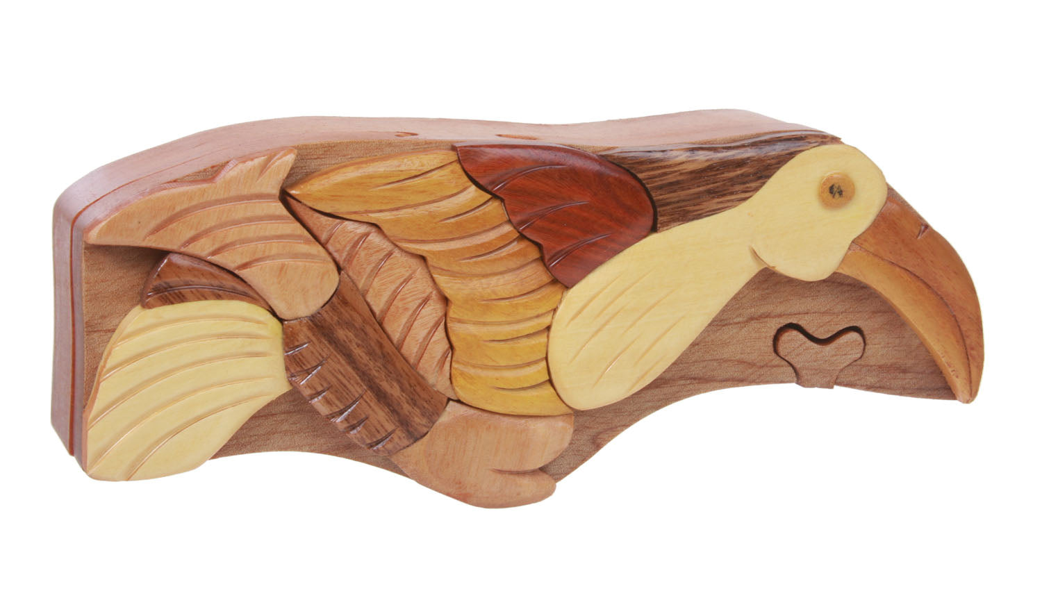 Handcrafted Wooden Bird Shape Secret Jewelry Puzzle Box - Bird - OnlineBelts