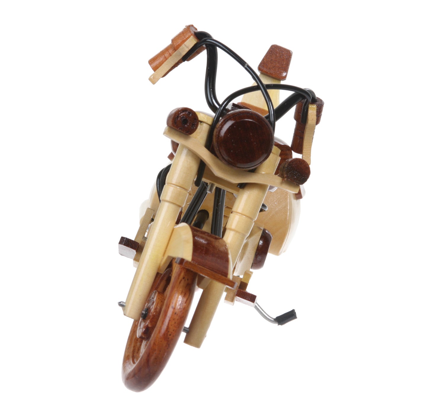 Handcrafted Two Toned Wooden Motorcycle - OnlineBelts