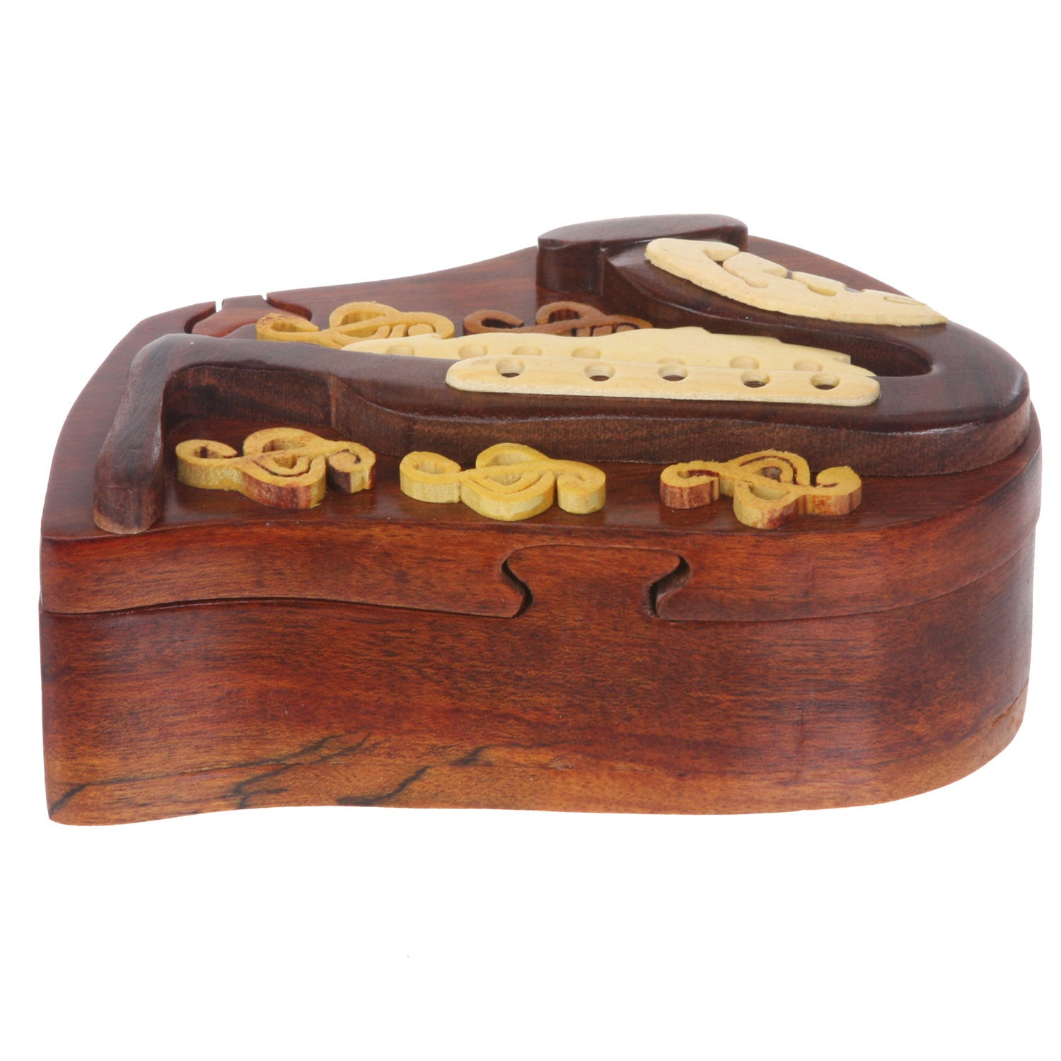 Handcrafted Wooden Musical Instrument Secret Jewelry Puzzle Box - Saxophone - OnlineBelts
