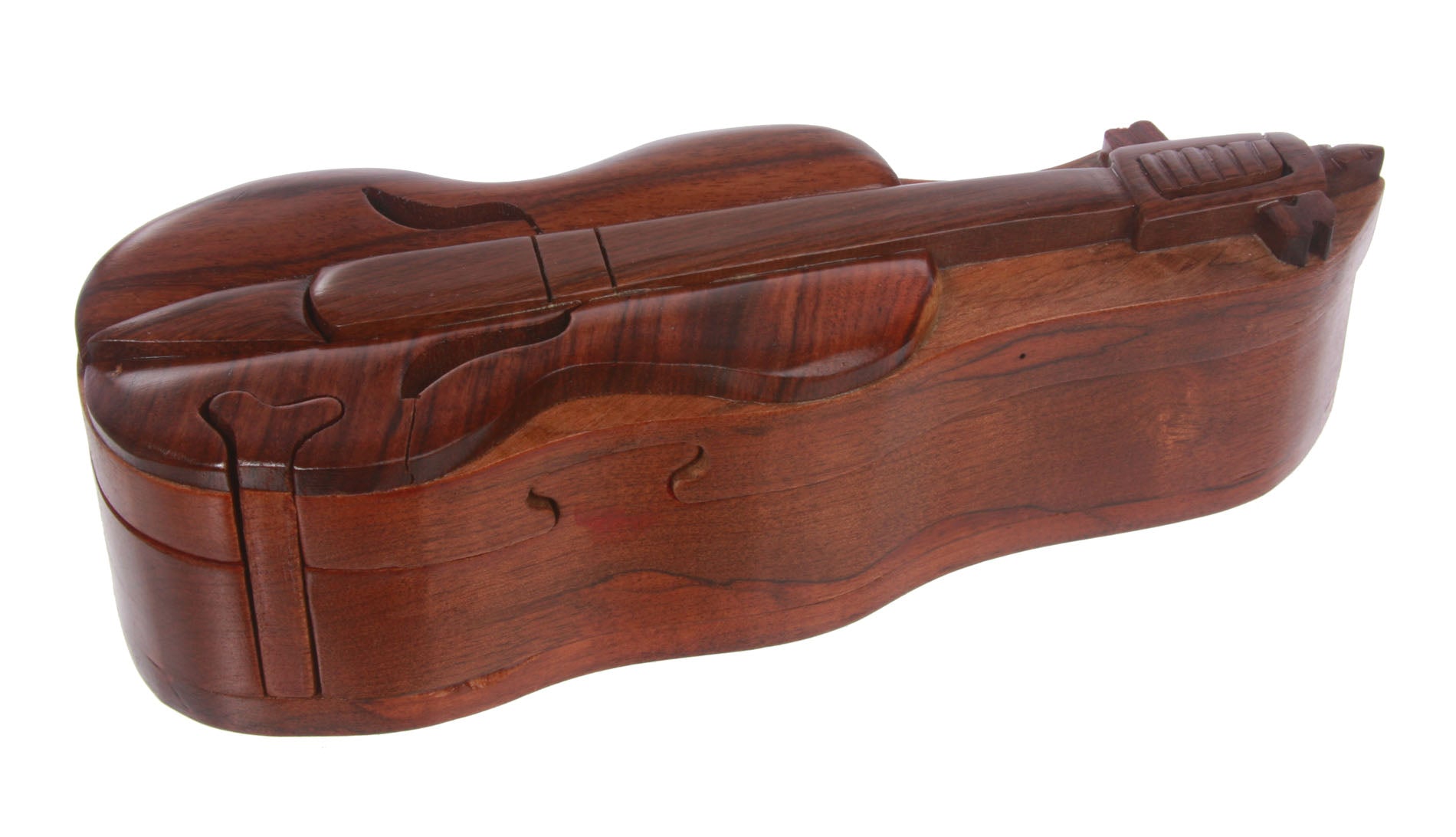 Handcrafted Wooden Cello Shape Secret Jewelry Puzzle Box -Cello - OnlineBelts
