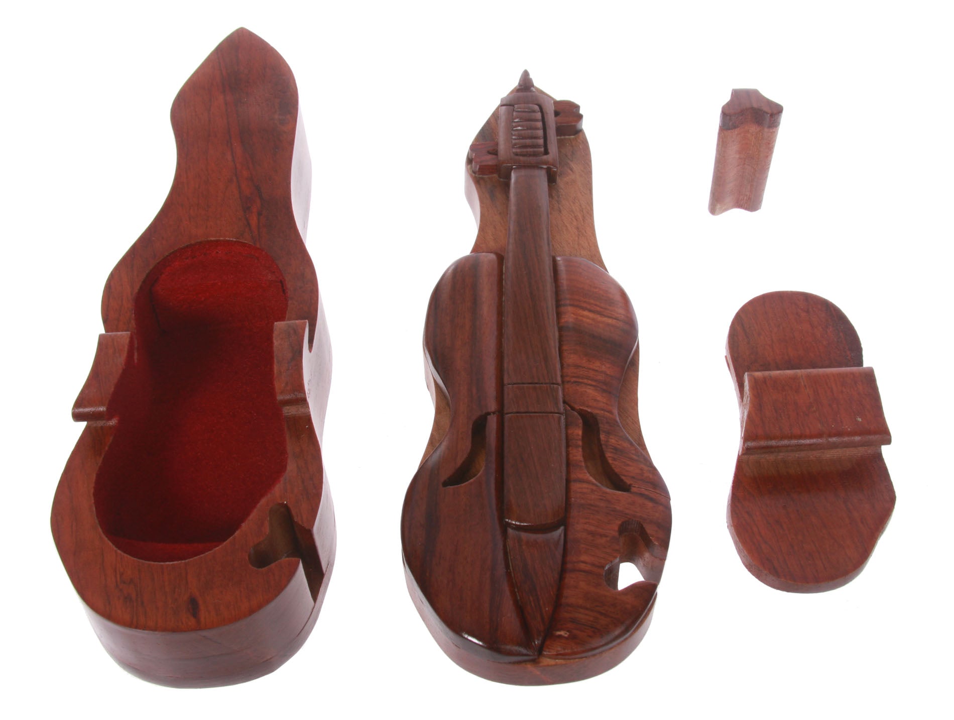 Handcrafted Wooden Cello Shape Secret Jewelry Puzzle Box -Cello - OnlineBelts
