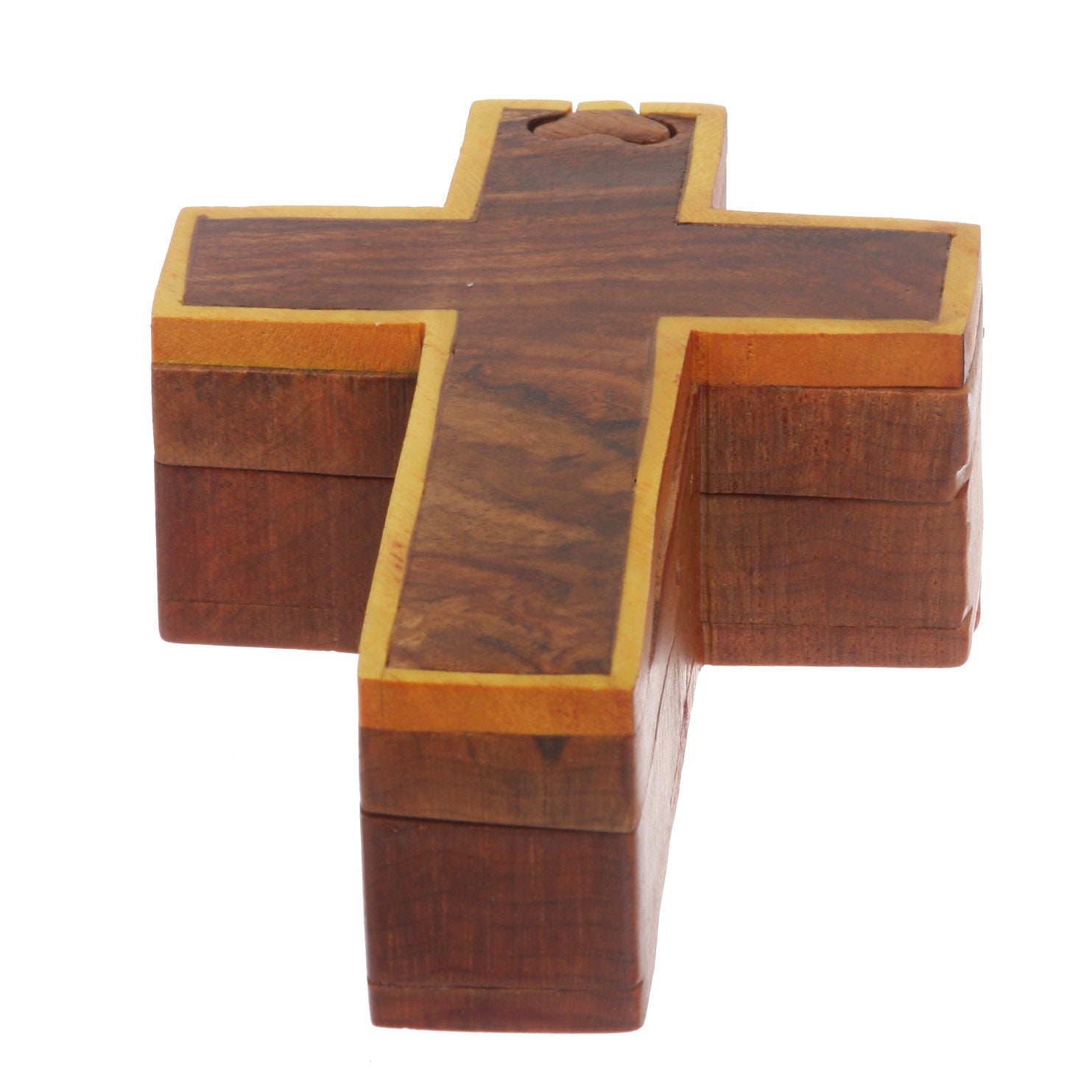 Handcrafted Wooden Cross Shape Secret Jewelry Puzzle Box - OnlineBelts