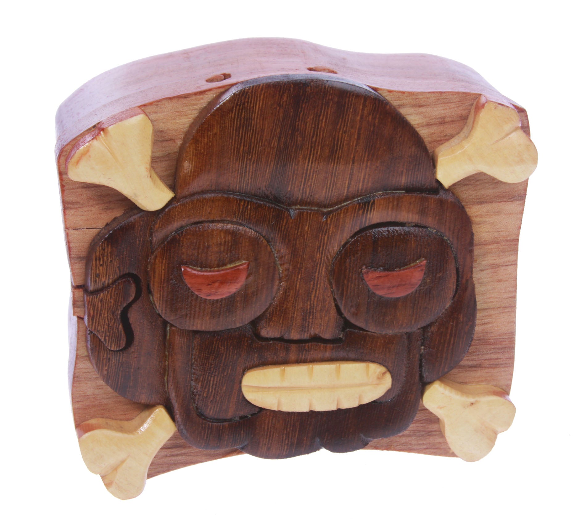 Handcrafted Wooden Skeleton Shape Secret Jewelry Puzzle Box -Skeleton - OnlineBelts