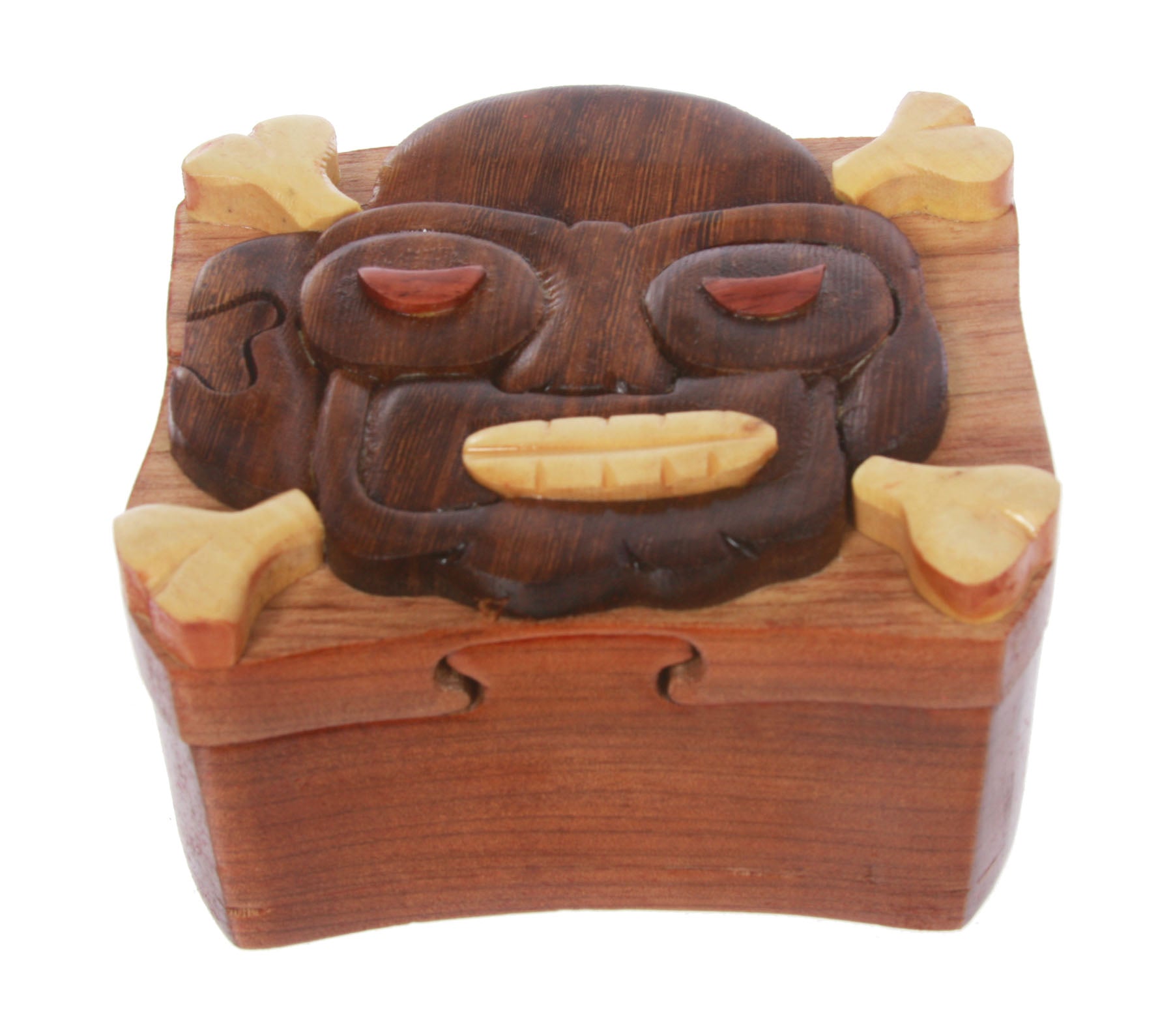 Handcrafted Wooden Skeleton Shape Secret Jewelry Puzzle Box -Skeleton - OnlineBelts