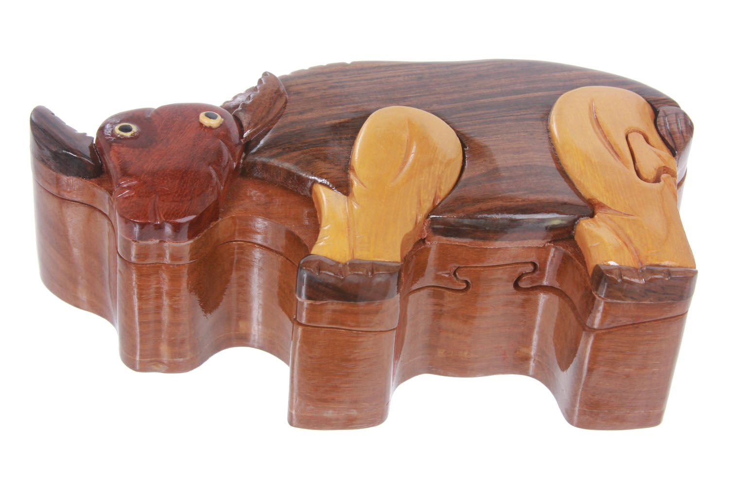 Handcrafted Wooden Ox Shape Secret Jewelry Puzzle Box - Ox - OnlineBelts