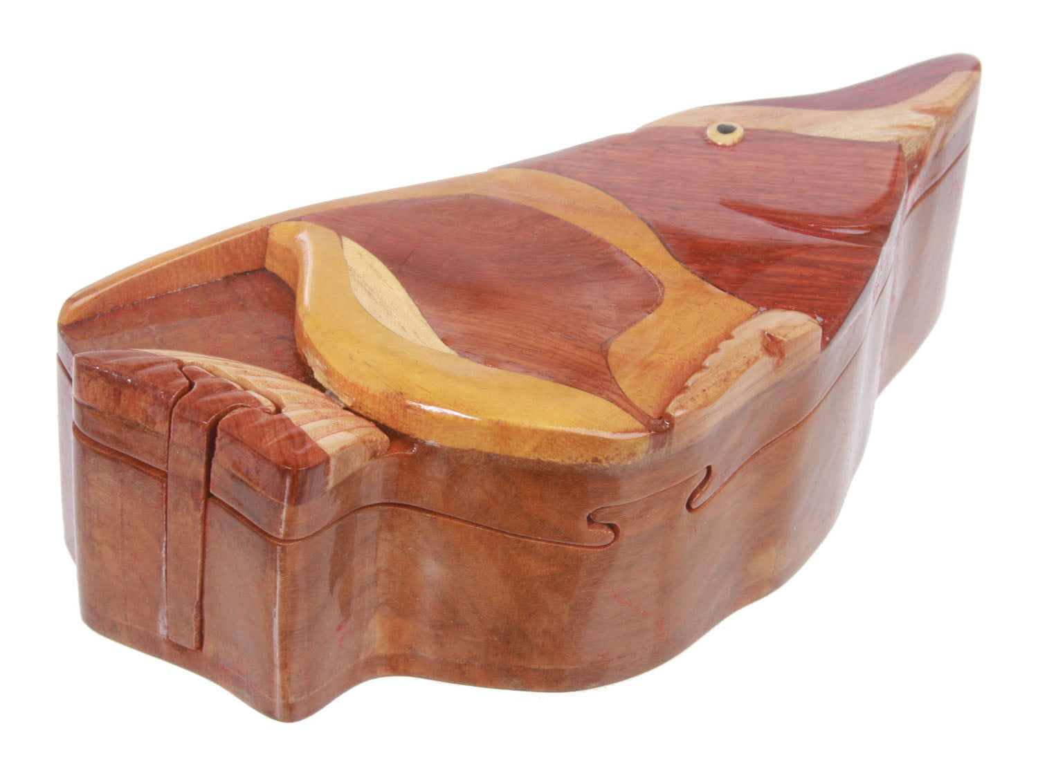 Handcrafted Wooden Swordfish Shape Secret Jewelry Puzzle Box - Swordfish - OnlineBelts