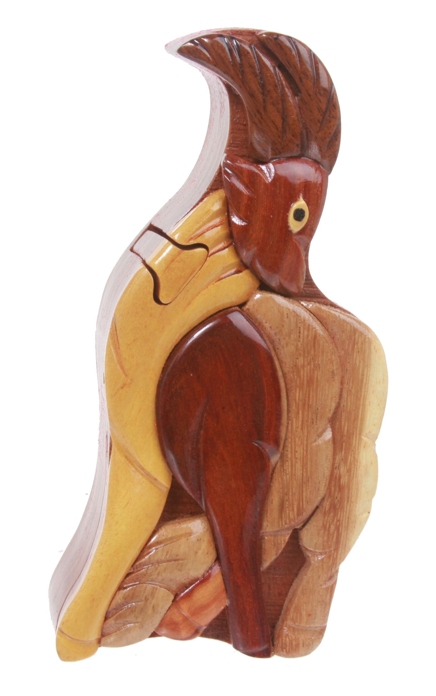 Handcrafted Wooden Goat Shape Secret Jewelry Puzzle Box - Goat