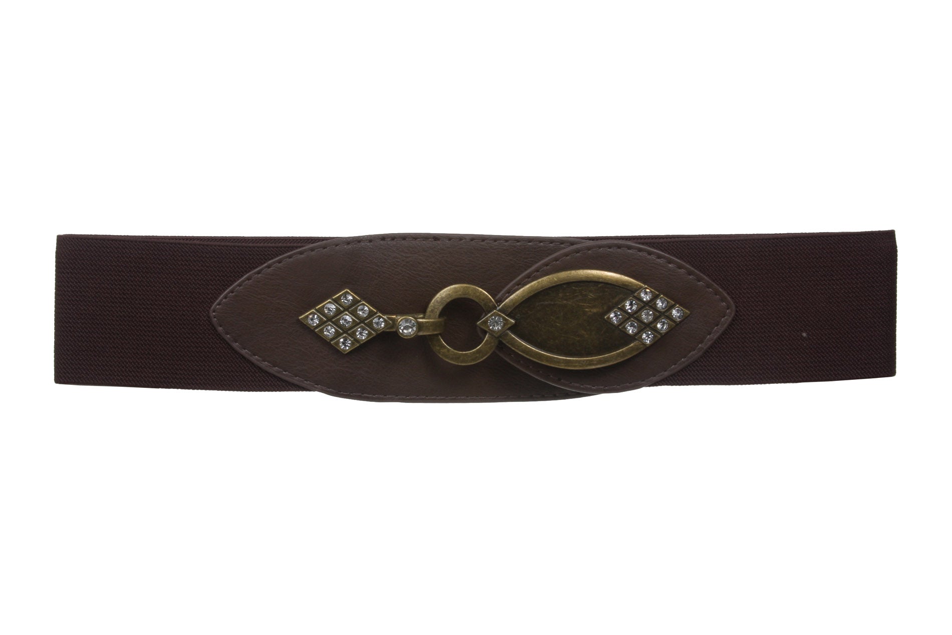 Ladies 2 3/8" Wide High Elastic Waist Belt With Metal Hook Buckle