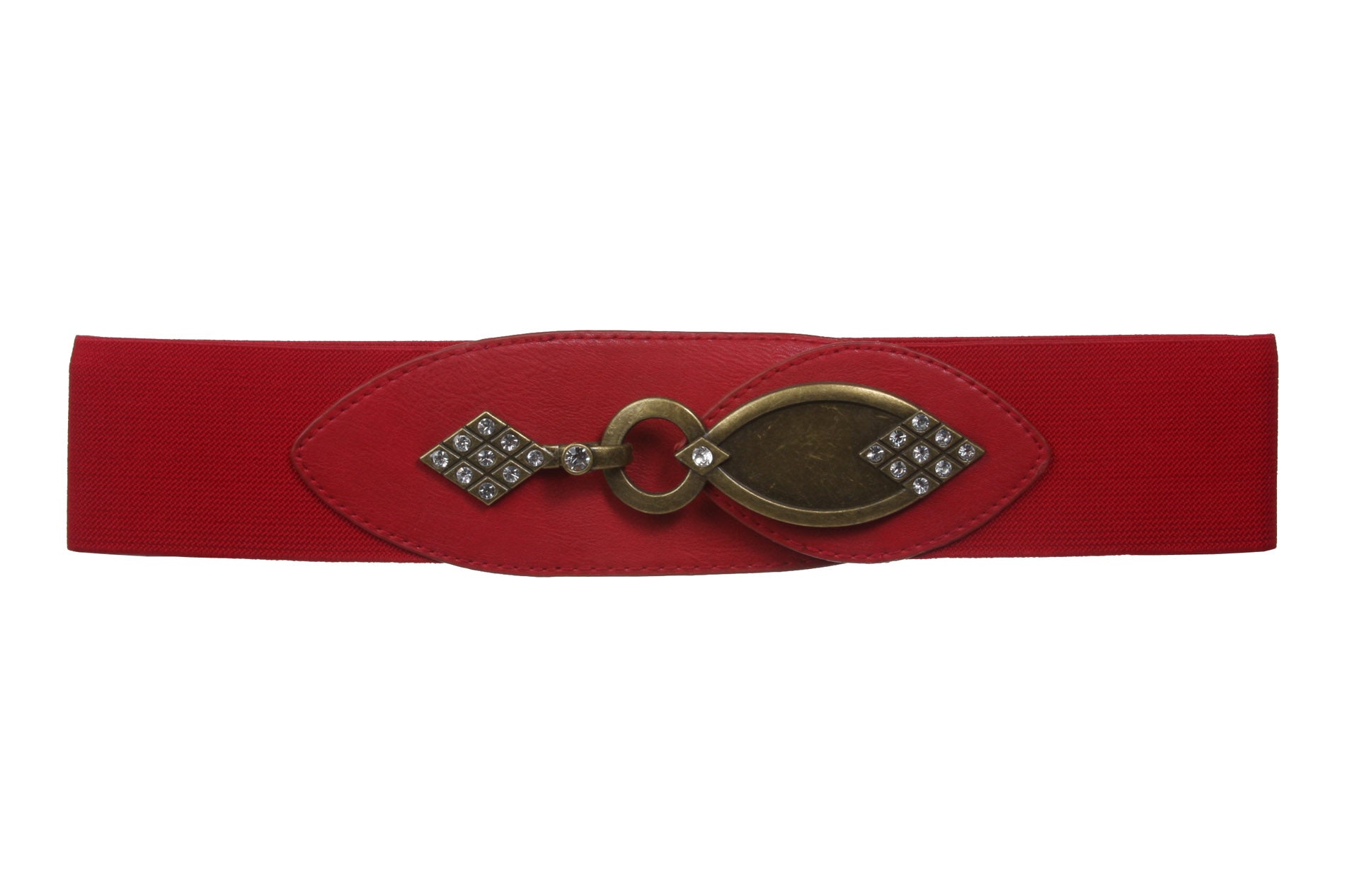 Ladies 2 3/8" Wide High Elastic Waist Belt With Metal Hook Buckle