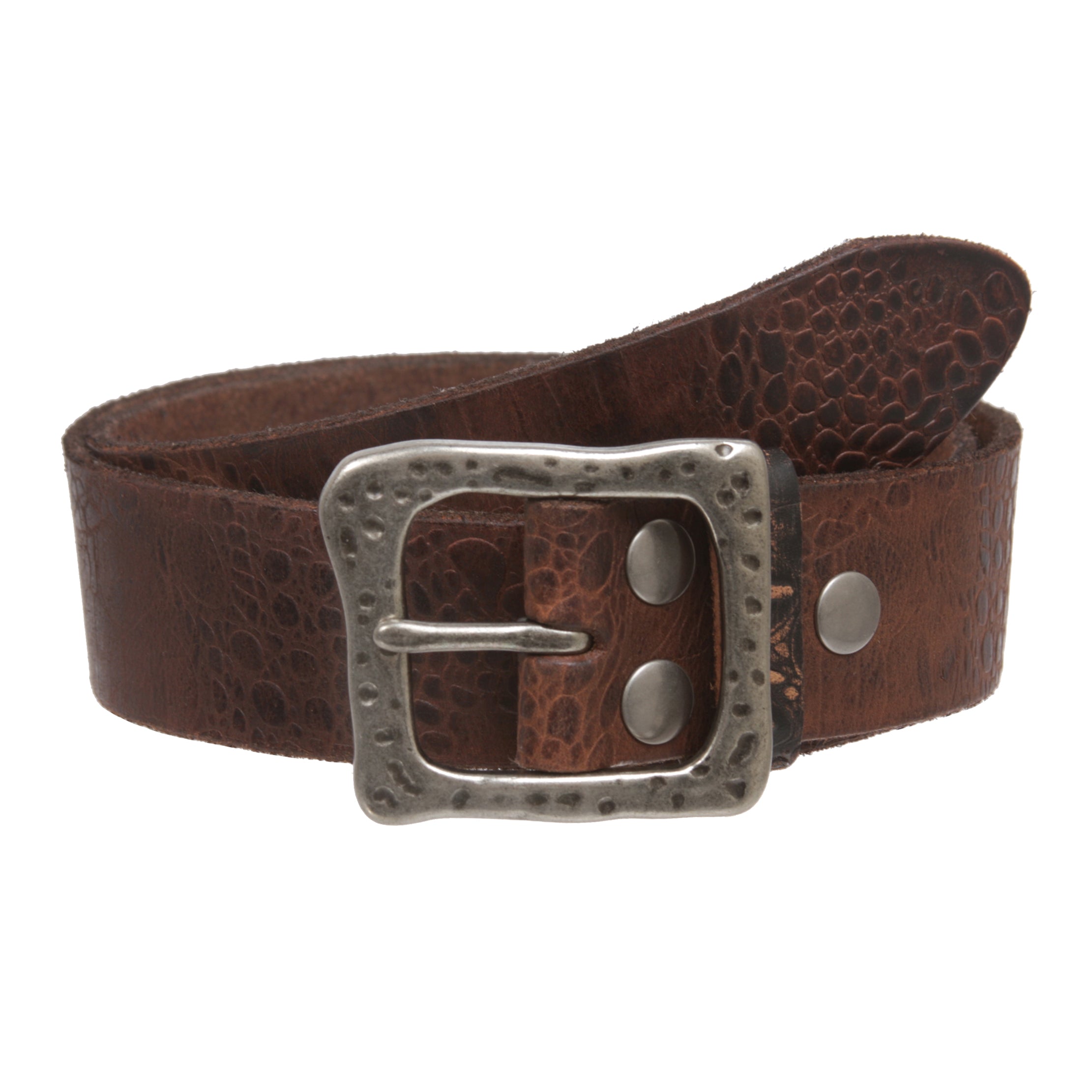 Snap On 1 1/2" Soft Hand Vintage Genuine Cowhide Full Grain Leather Casual Belt