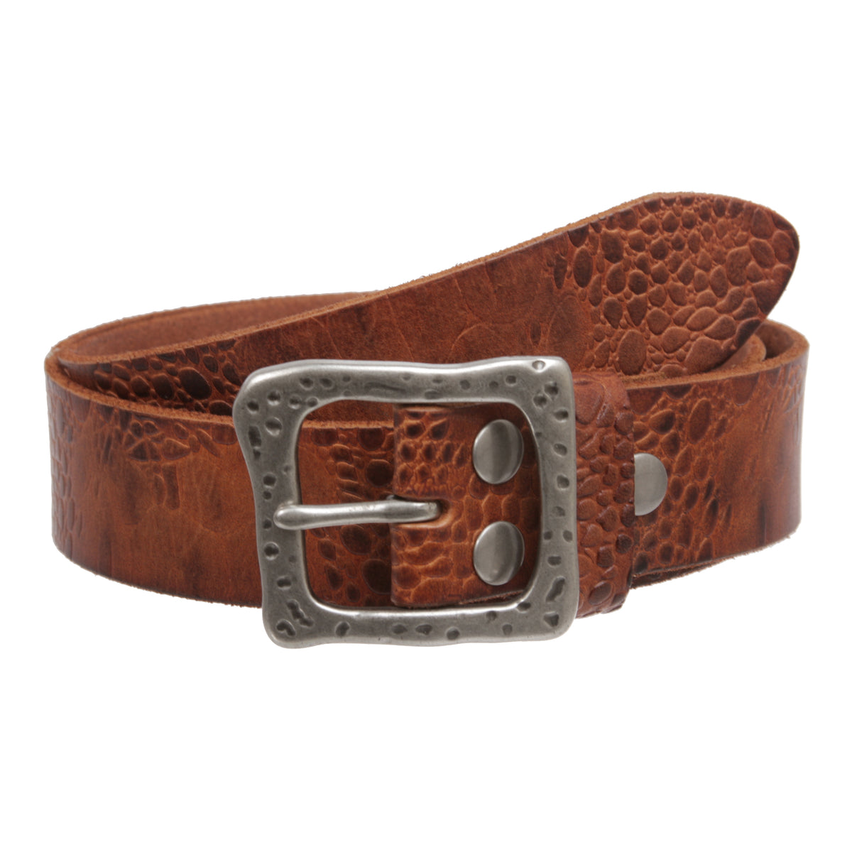 Snap On 1 1/2" Soft Hand Vintage Genuine Cowhide Full Grain Leather Casual Belt