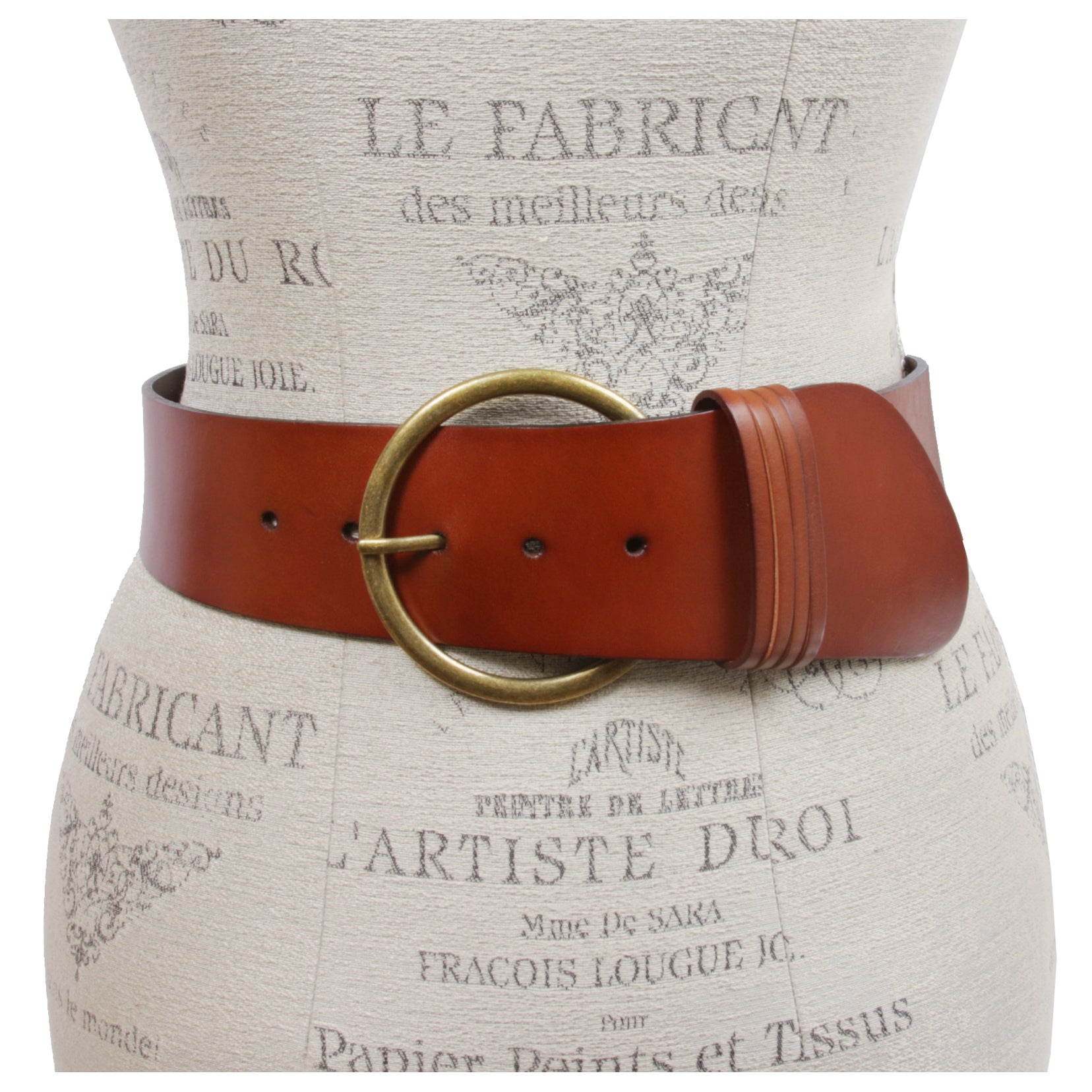 Women's High Waist Round Full Grain Taper Leather Belt - OnlineBelts