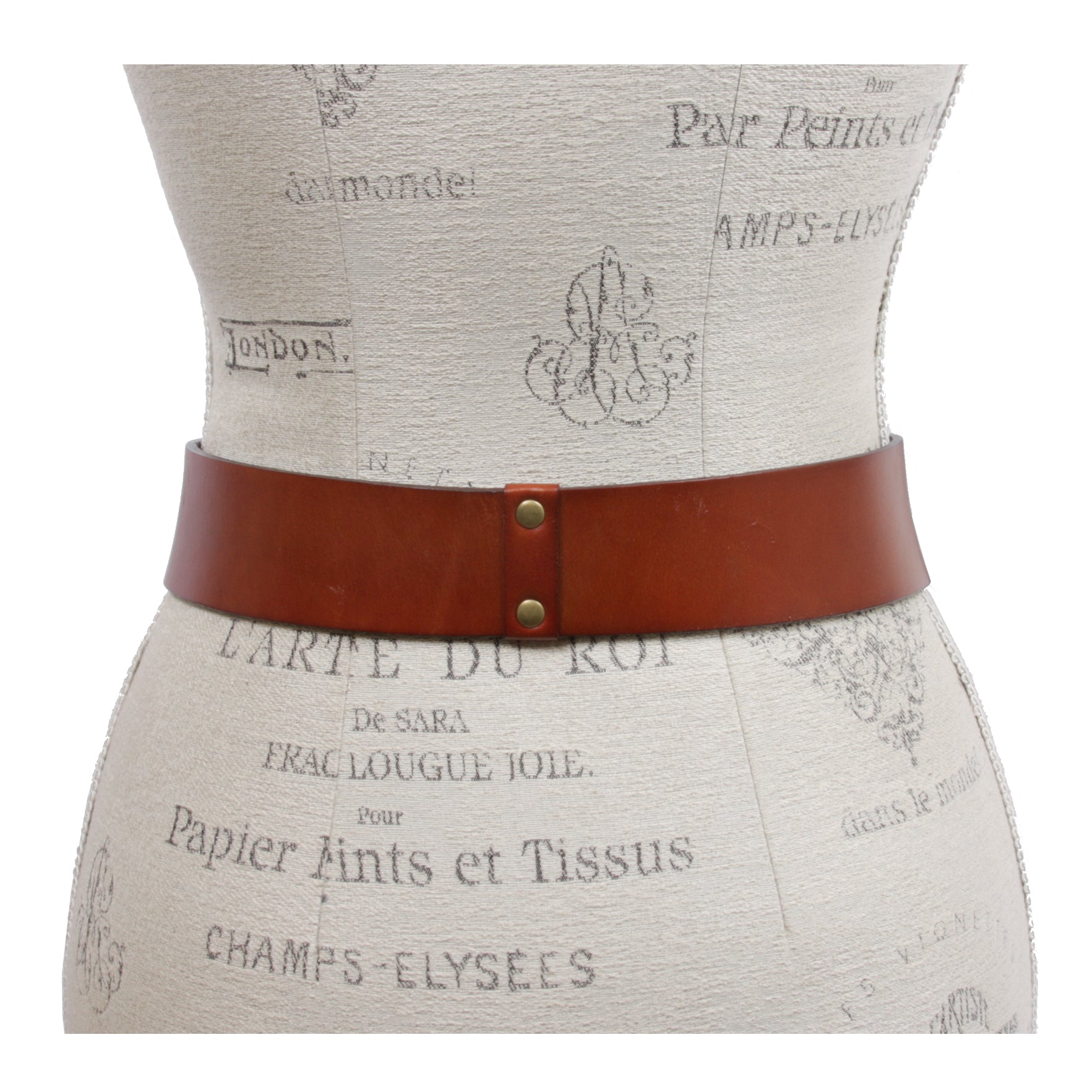 Women's High Waist Round Full Grain Taper Leather Belt - OnlineBelts