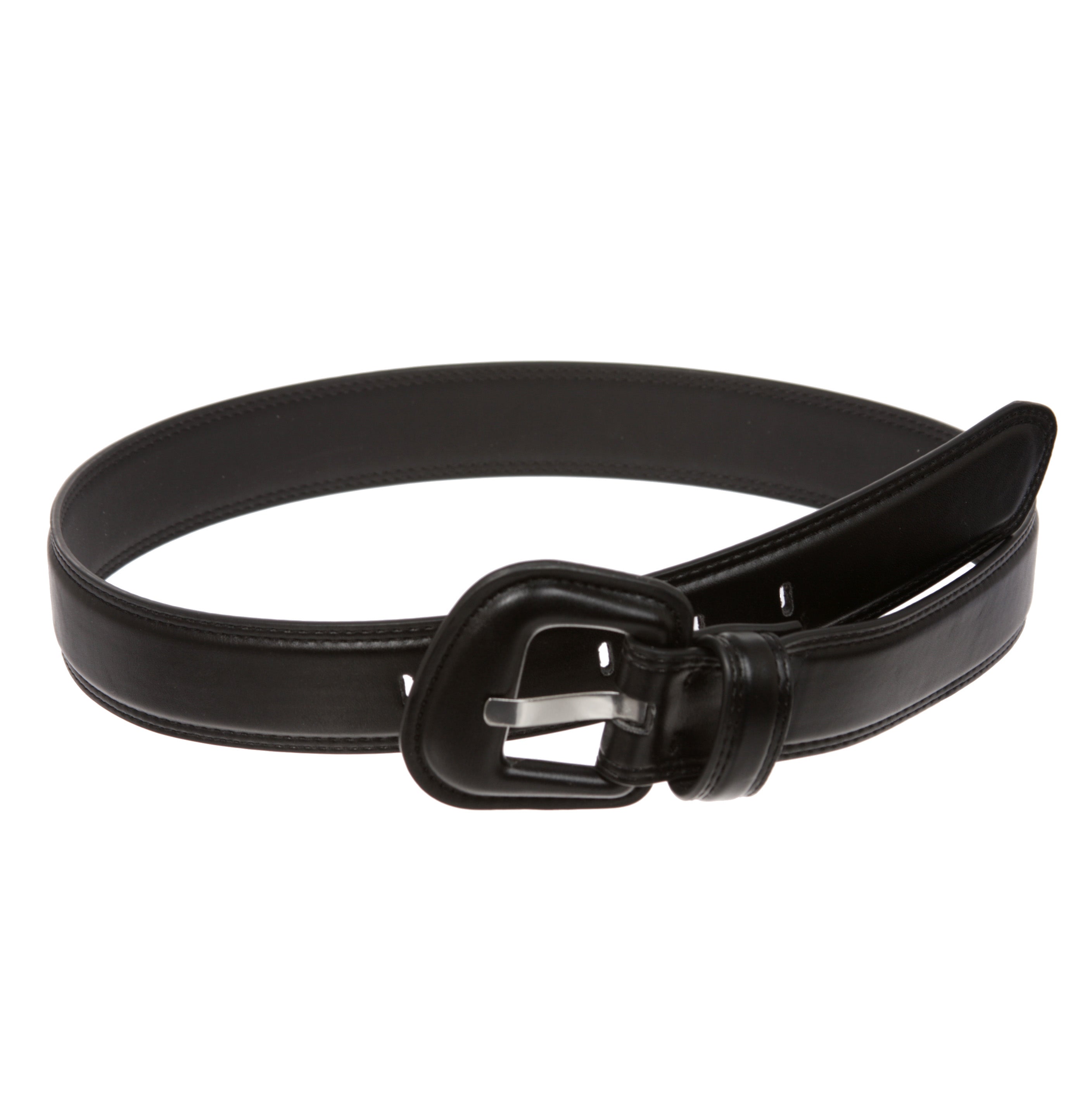 Women's 1.5" Fashion Faux Leather Belt with Sculpted Padded Buckle for Jeans, Dresses and Daily Outfits