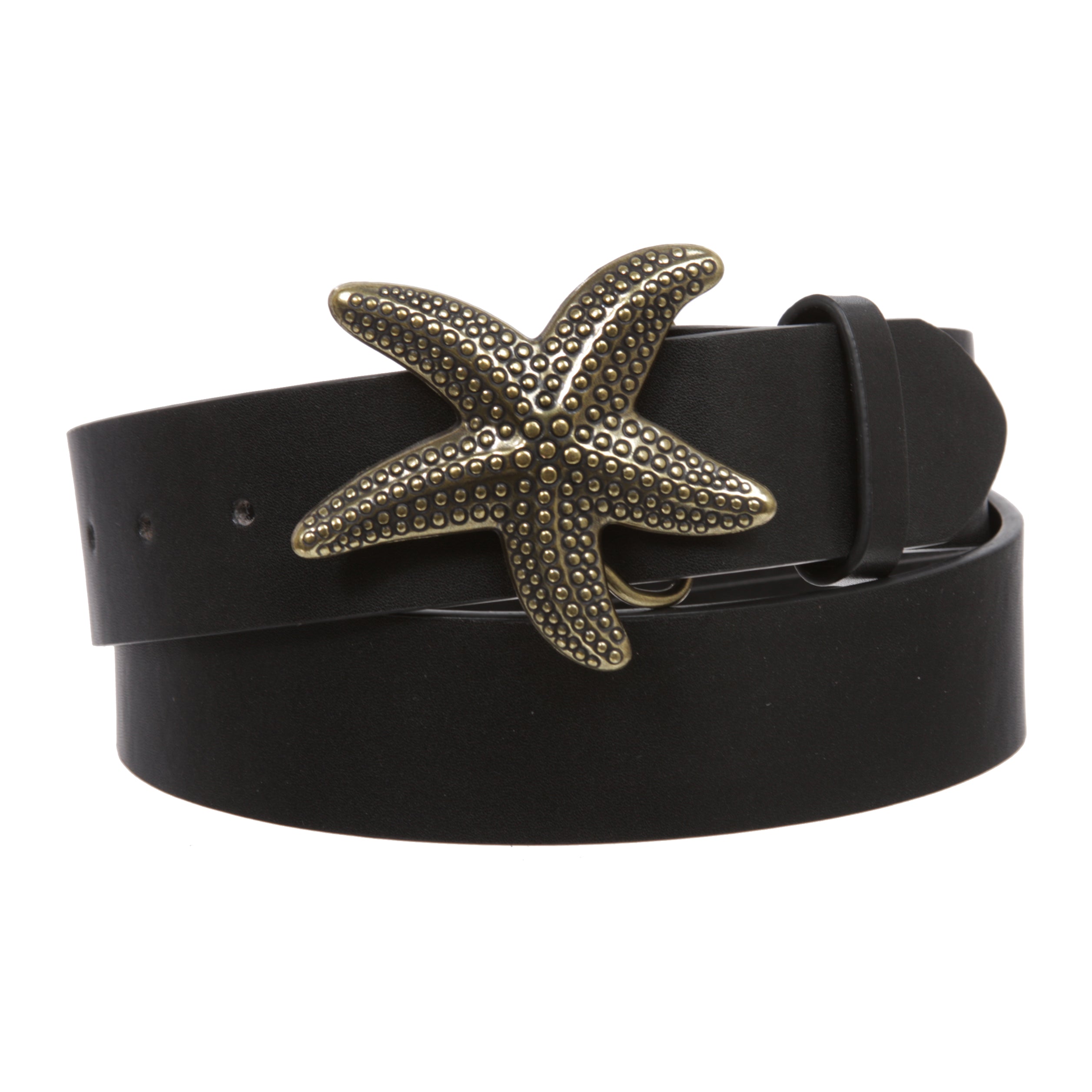 Unisex Starfish Buckle Snap-On Belt – 1.5" Wide, 19-Color Options - OnlineBelts