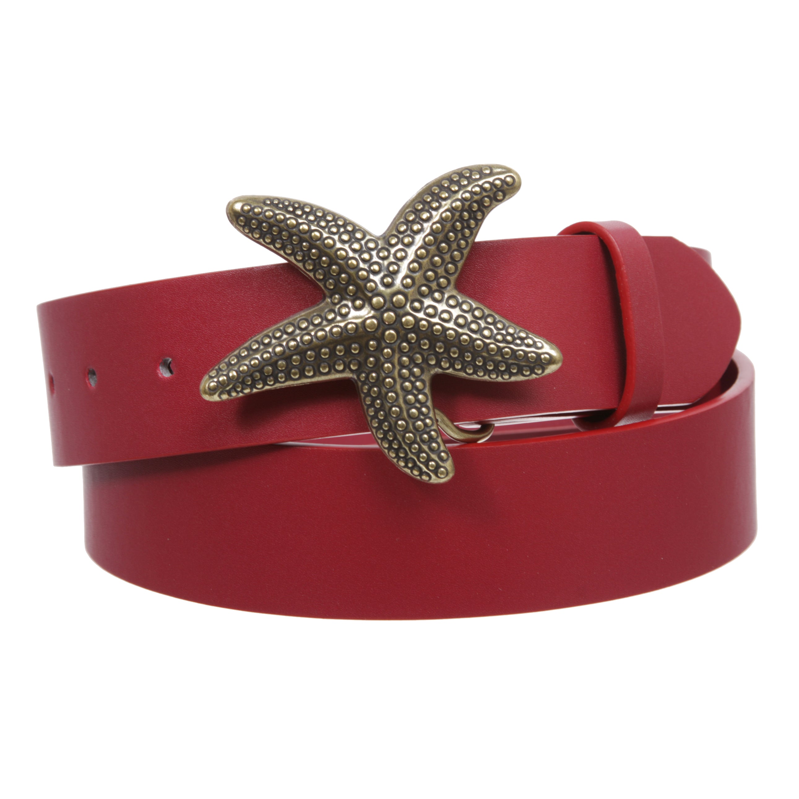 Unisex Starfish Buckle Snap-On Belt – 1.5" Wide, 19-Color Options - OnlineBelts