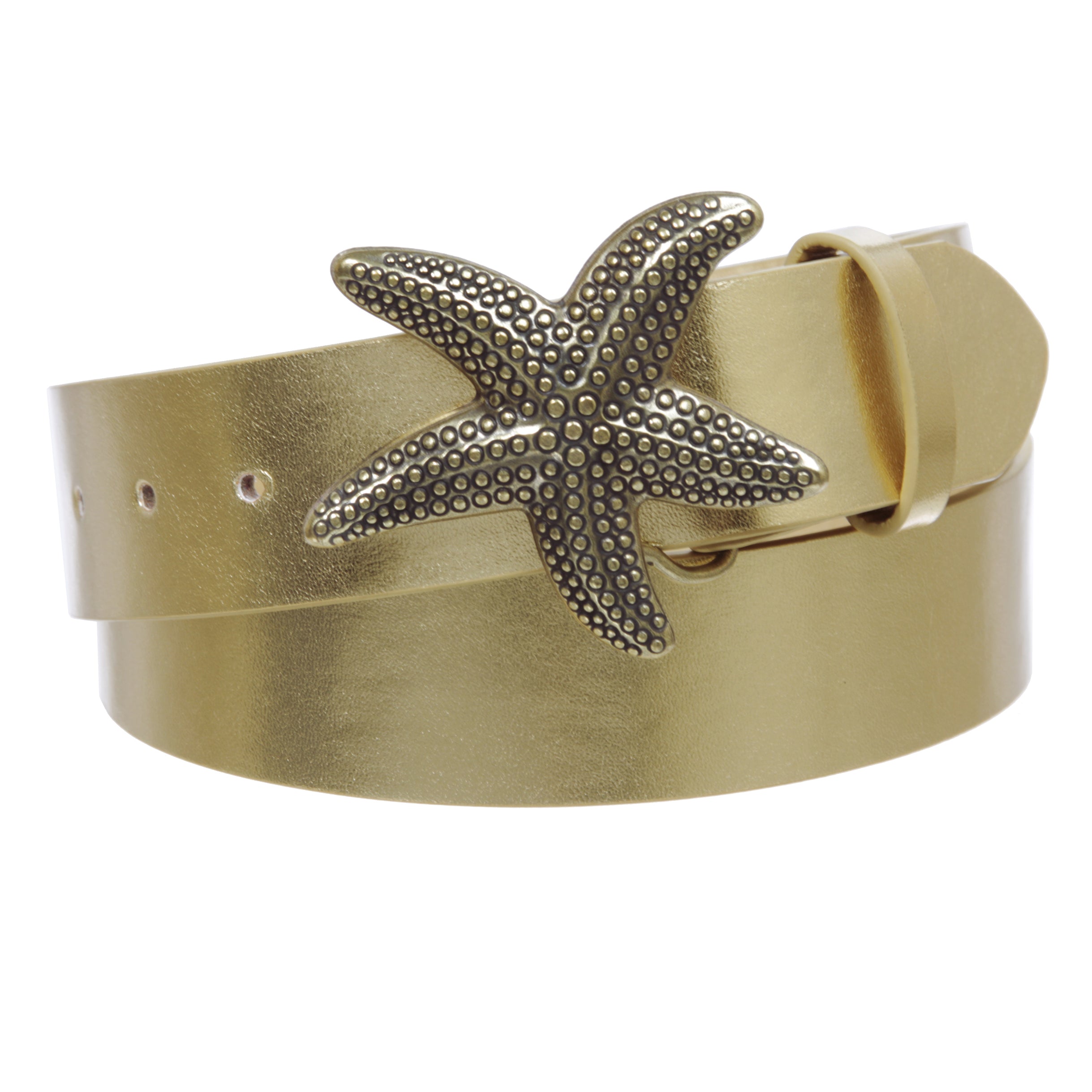 Unisex Starfish Buckle Snap-On Belt – 1.5" Wide, 19-Color Options - OnlineBelts