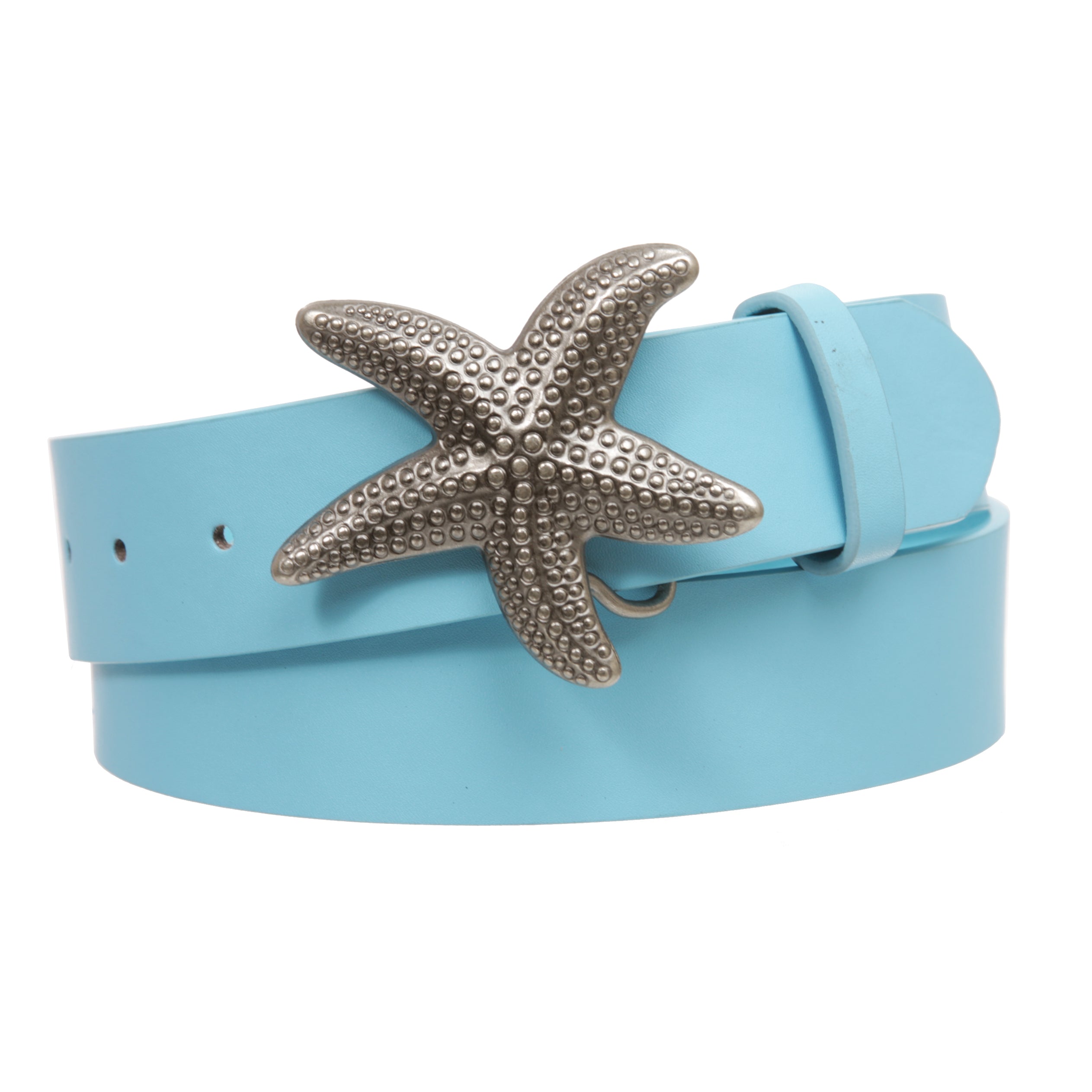 Unisex Starfish Buckle Snap-On Belt – 1.5" Wide, 19-Color Options - OnlineBelts